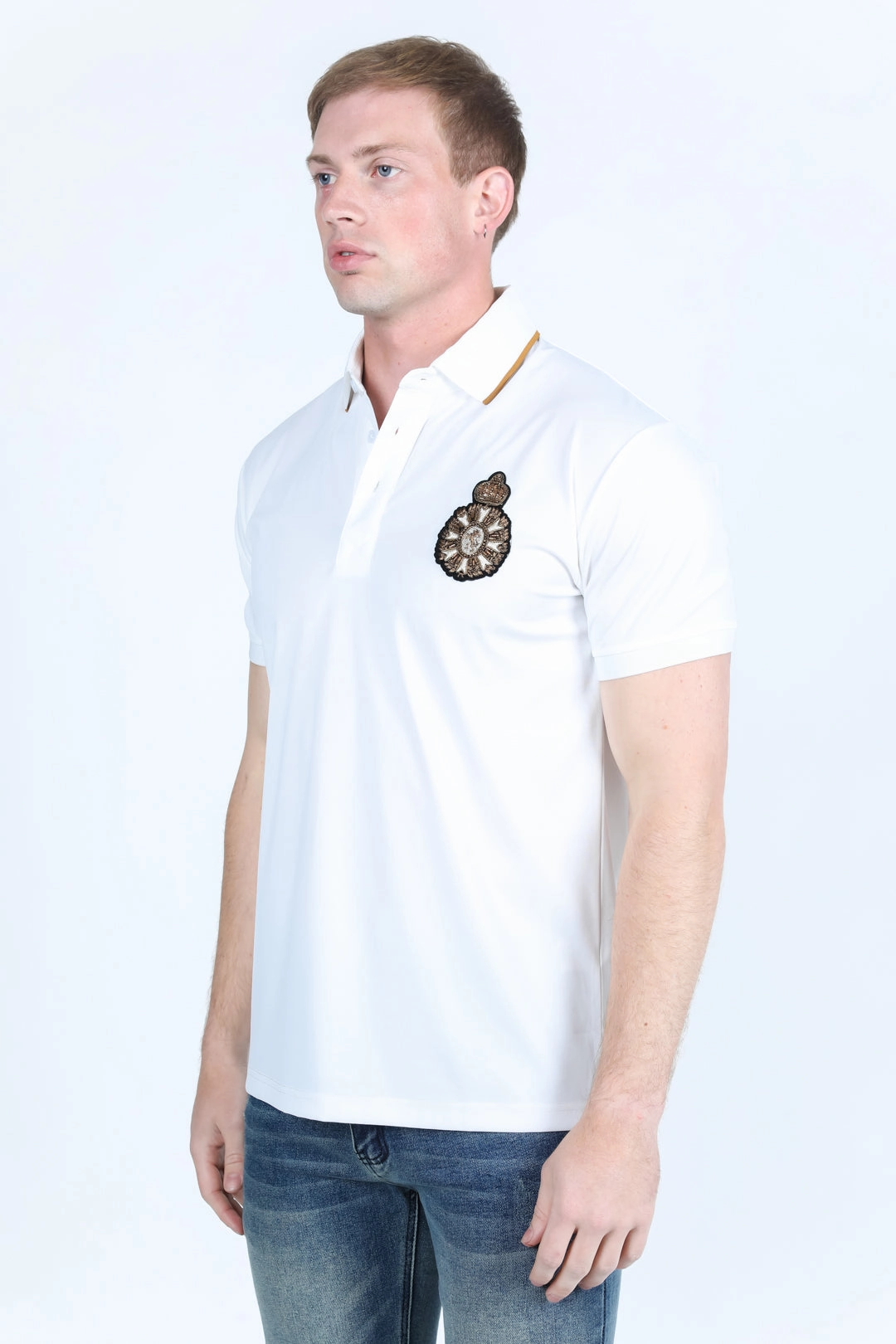 Mens Modern Fit Stretch Fashion Polo Light Fit Comfy Essentials