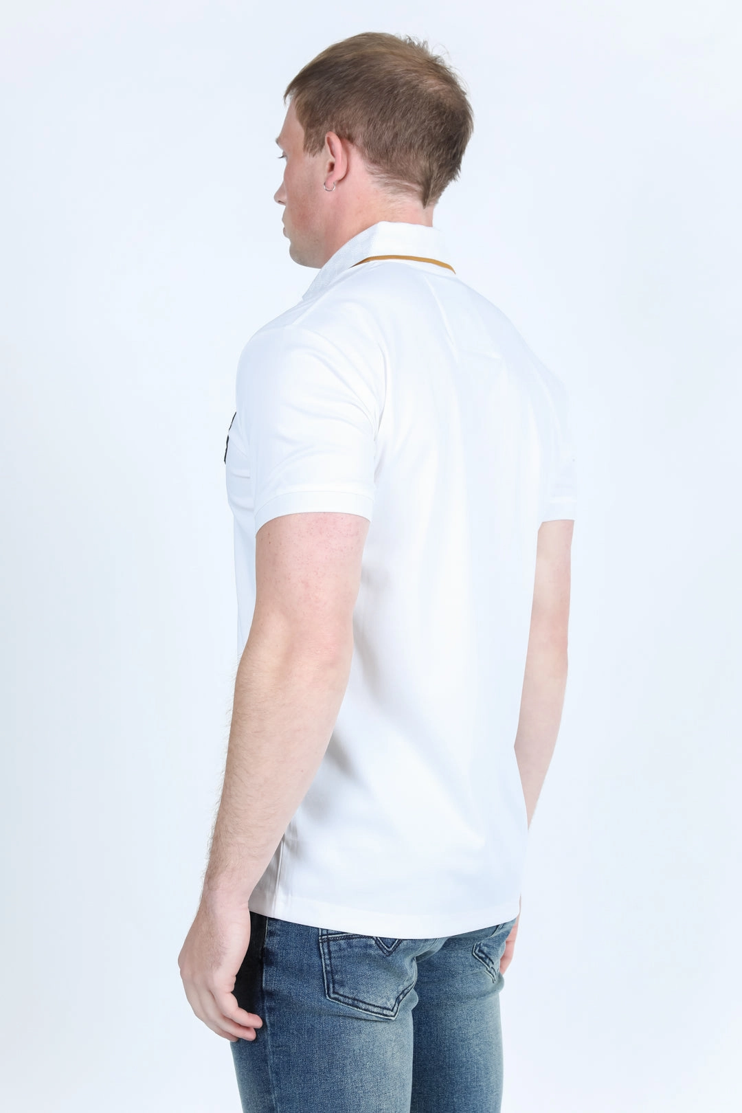 Athletic Cut Mens Modern Fit Stretch Fashion Polo