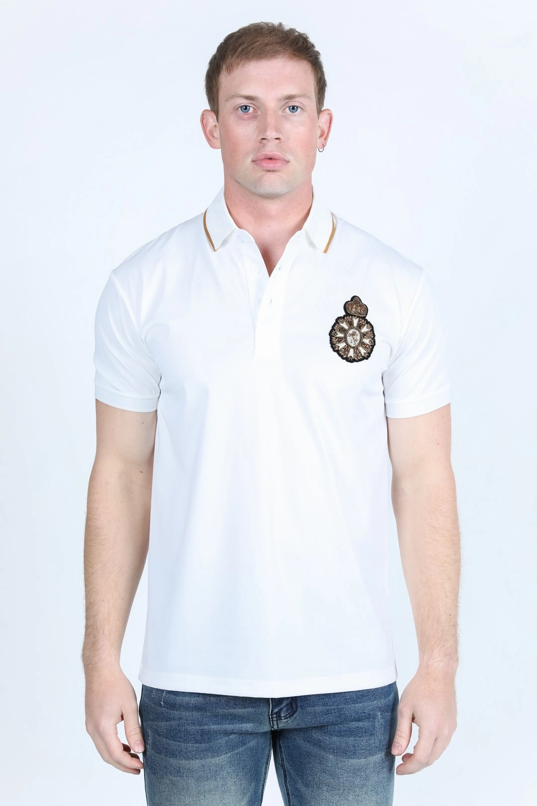 Mens Modern Fit Stretch Fashion Polo Effortless Look