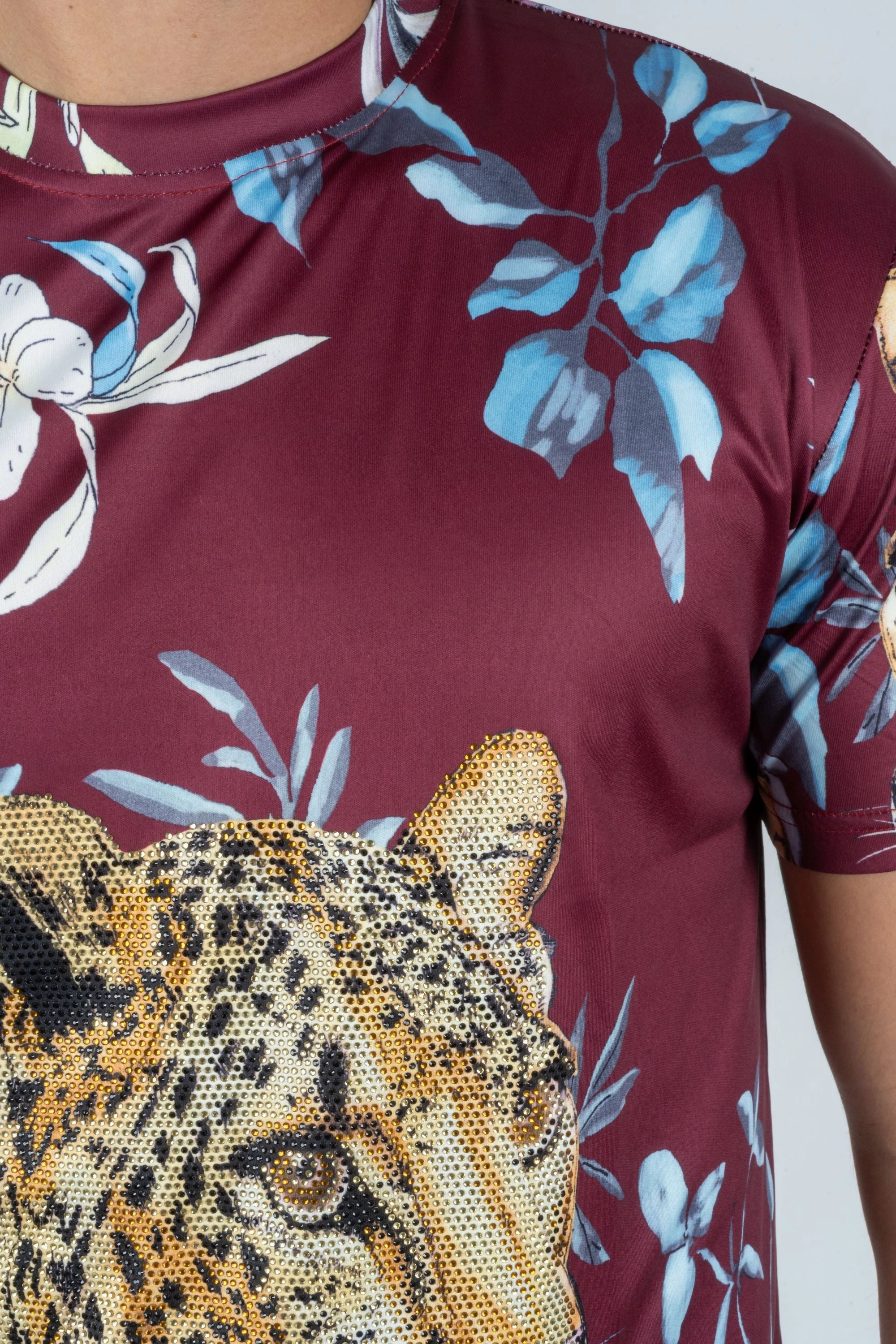 Men's Cotton Wine Rhinestone T-shirt Prom Beach Wear