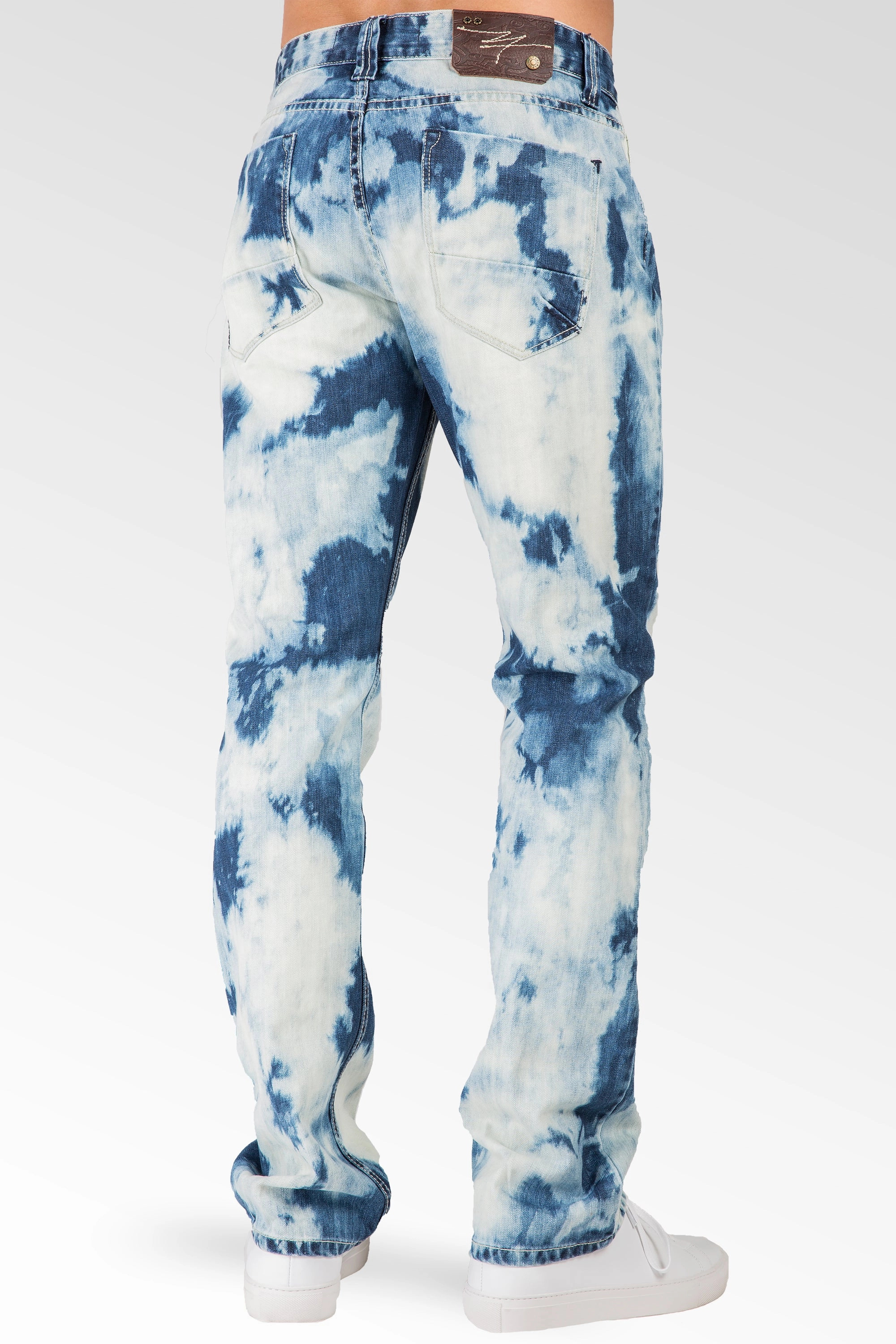 Slim Straight Tainted Bleach Washed Premium Denim Signature 5 Pocket Jeans Strong Edge