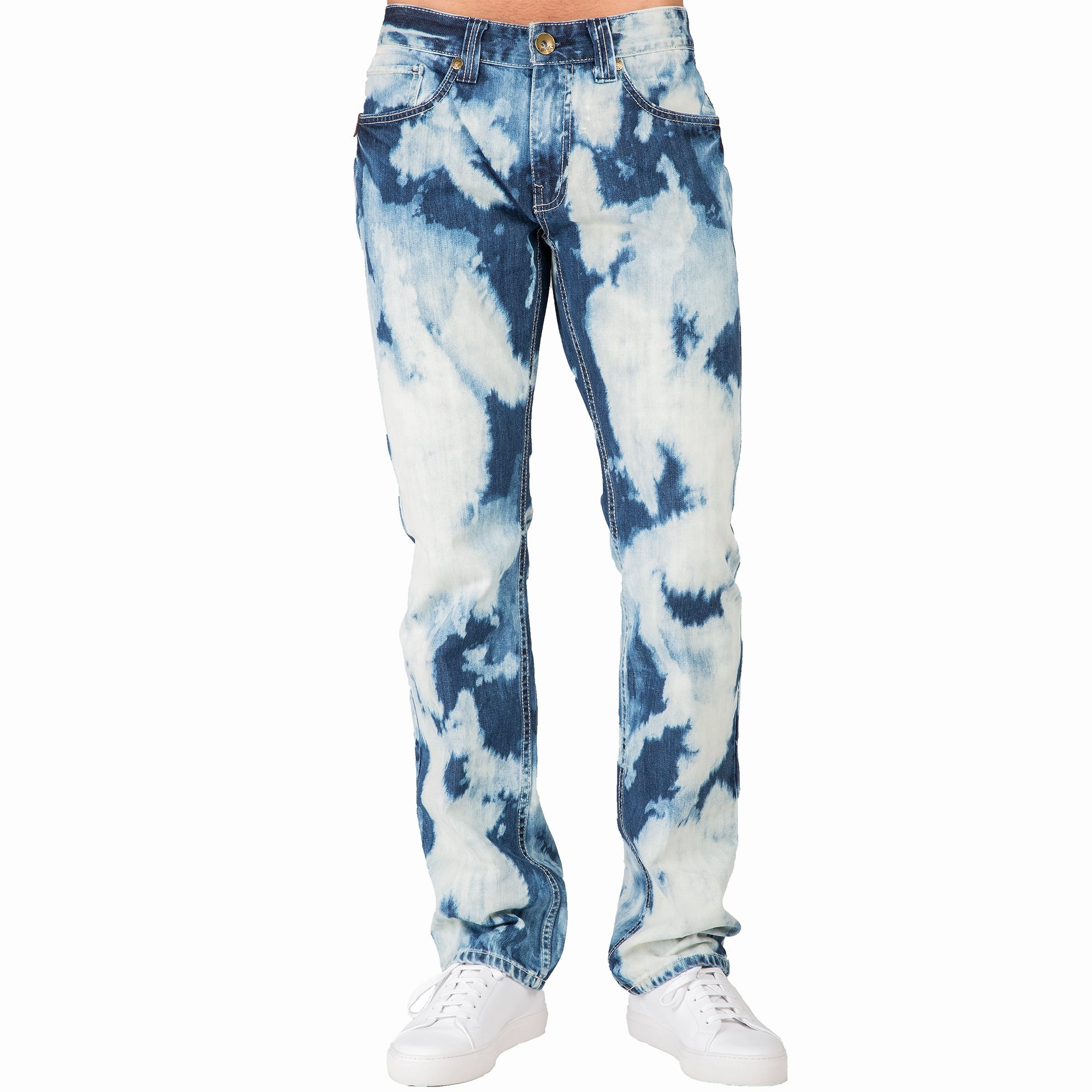 Warm Base Reinforced Edges Slim Straight Tainted Bleach Washed Premium Denim Signature 5 Pocket Jeans