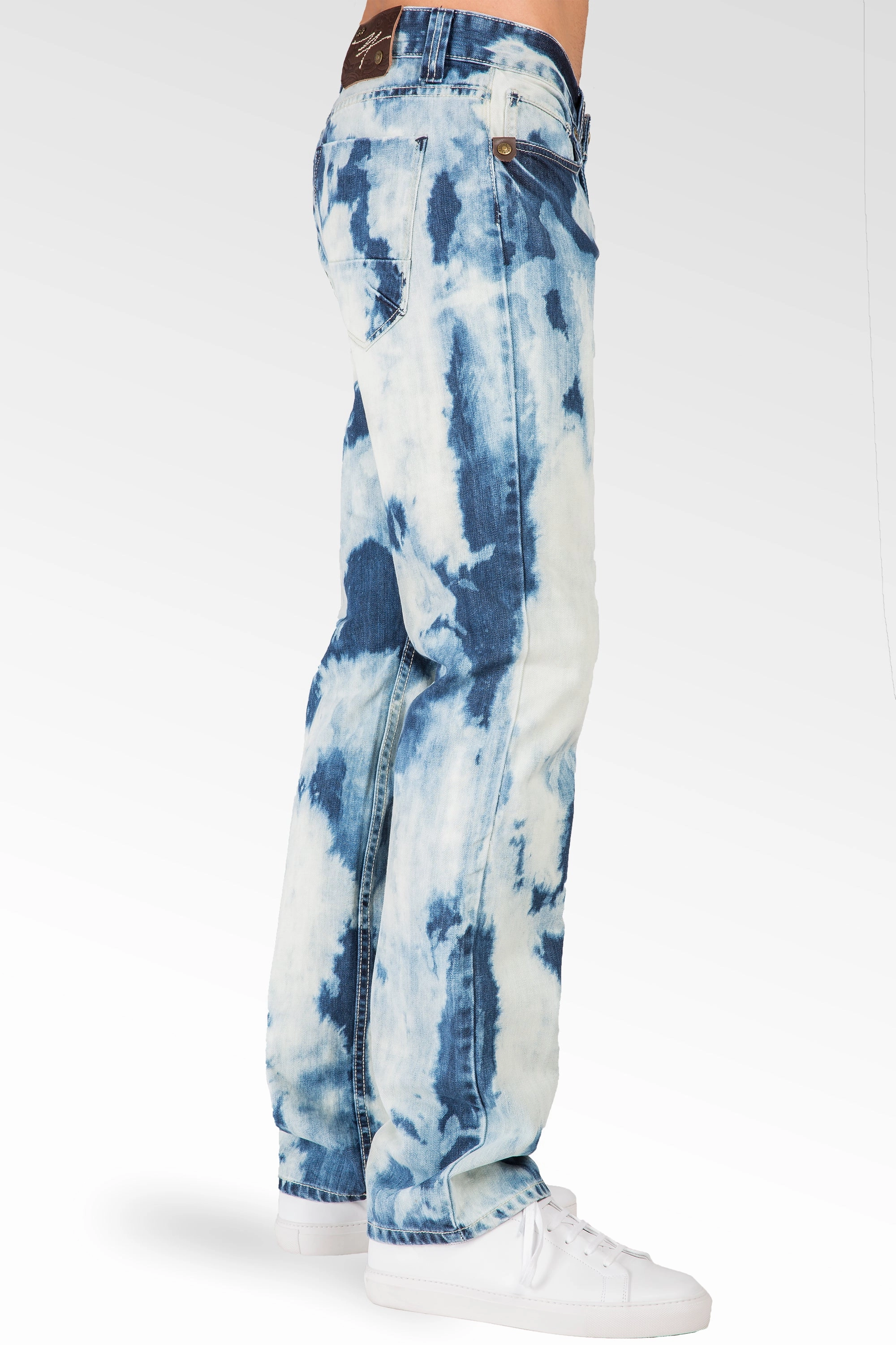 Sustain Glow Slim Straight Tainted Bleach Washed Premium Denim Signature 5 Pocket Jeans