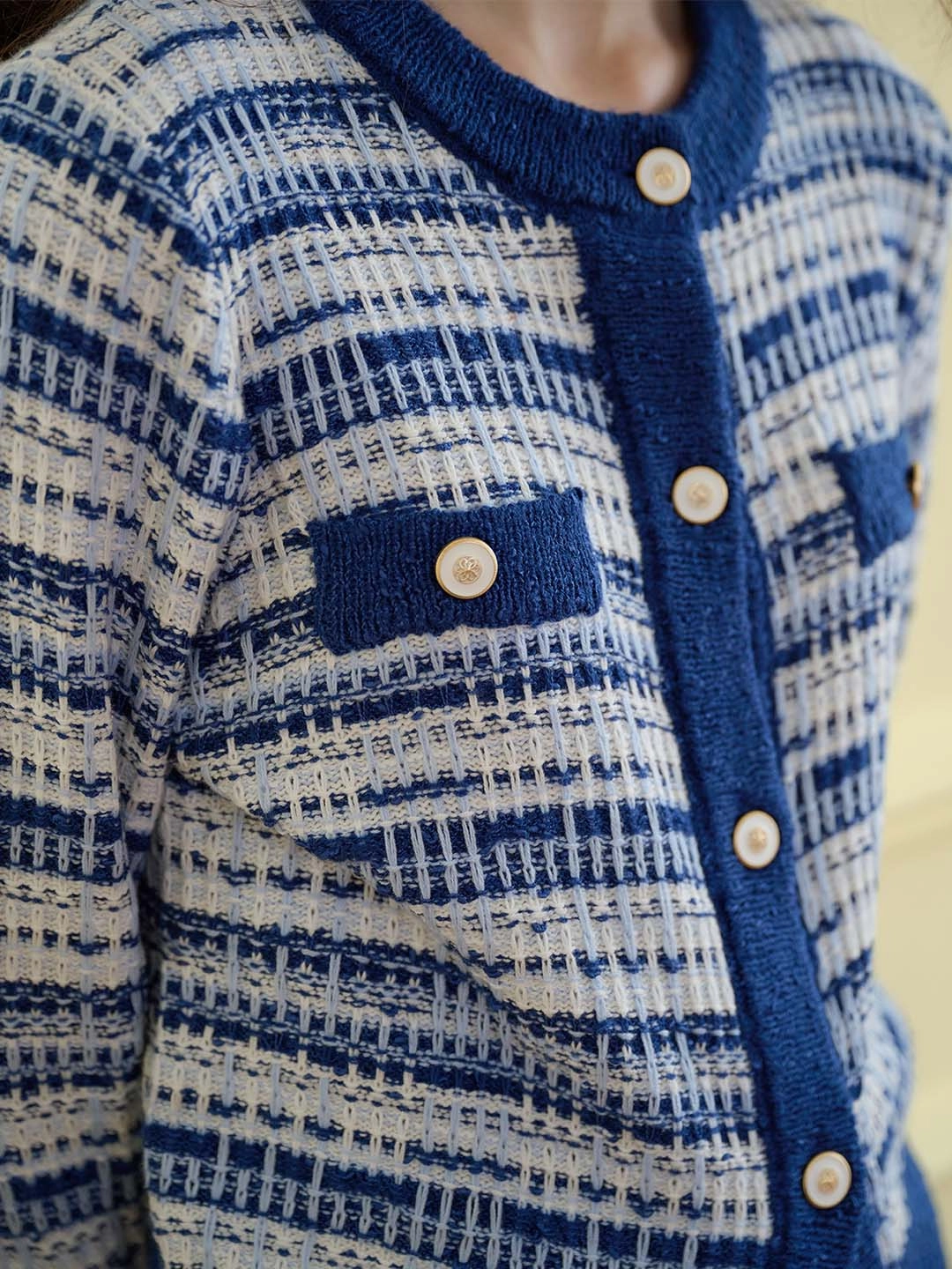 ??Flash Sale??Oakley Crew Neck Contrast Sweater Cardigan Relaxed Fashion