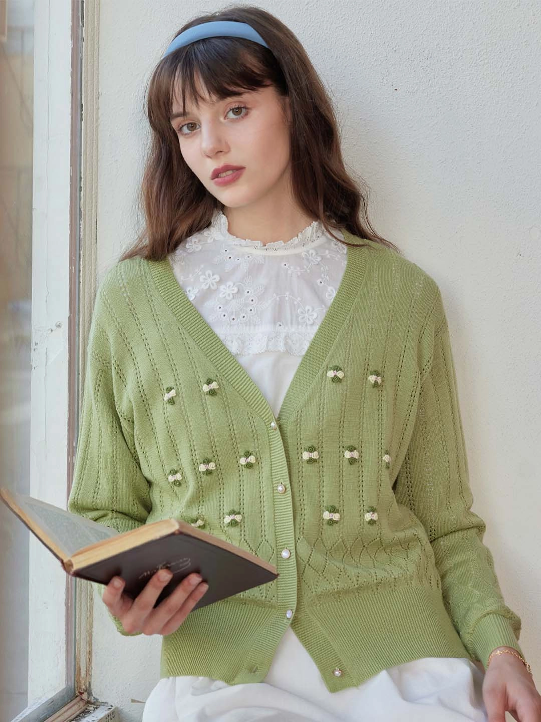 ??Flash Sale??Millie Pom Pom Detail Button Front Cardigan Warm Fashion Layered Skirt