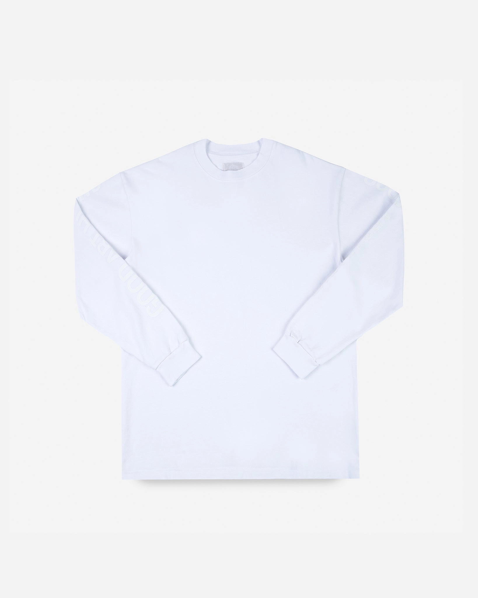 NonChafe Play Mode GOOD ART HLYWD Heavyweight Long Sleeve Crew Neck T-Shirt - Optic White