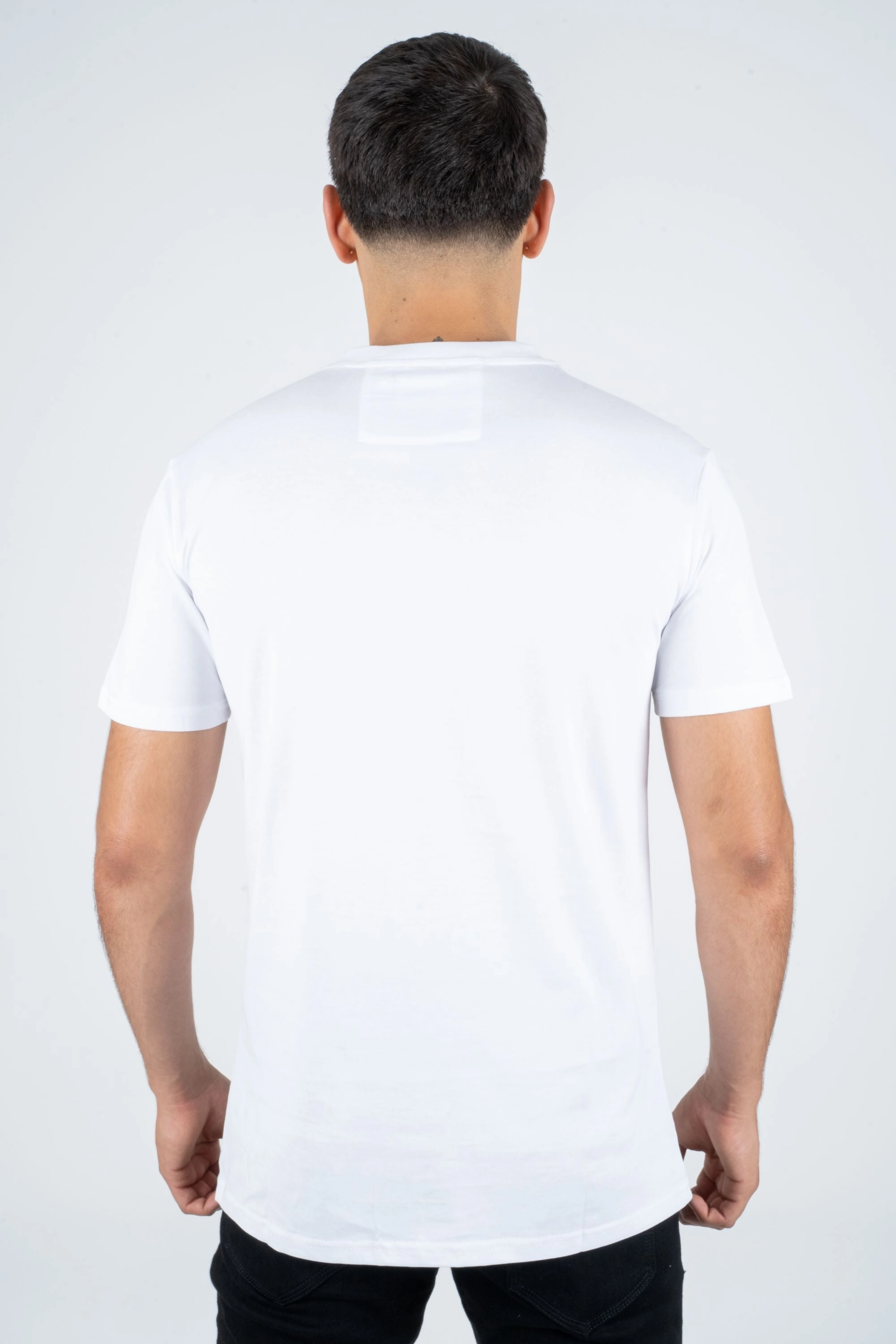 Versatile Layering Comfy Movement Men's Cotton White Rhinestone T-shirt
