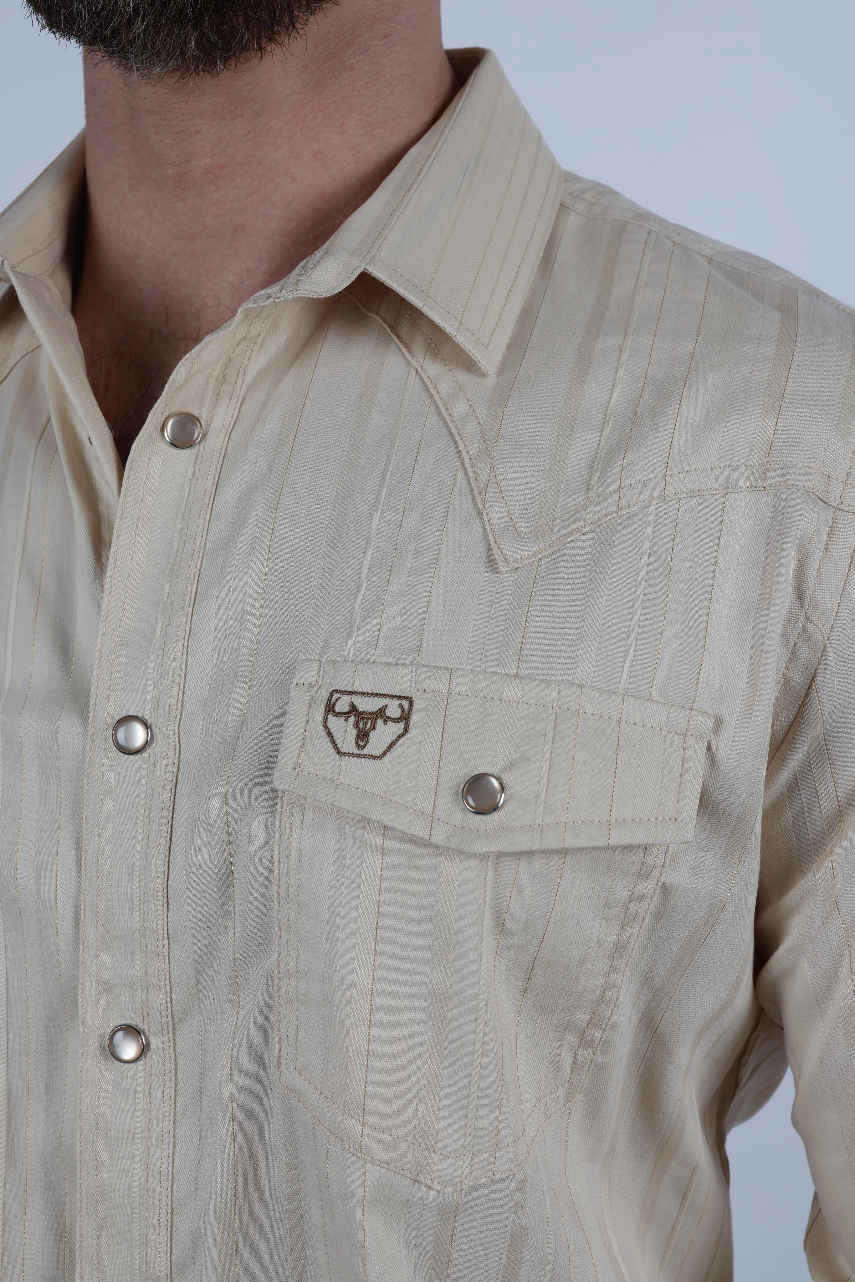 Thermal Regulation Fabric Mens Modern Fit Stretch Lurex Western Long Sleeve Shirt