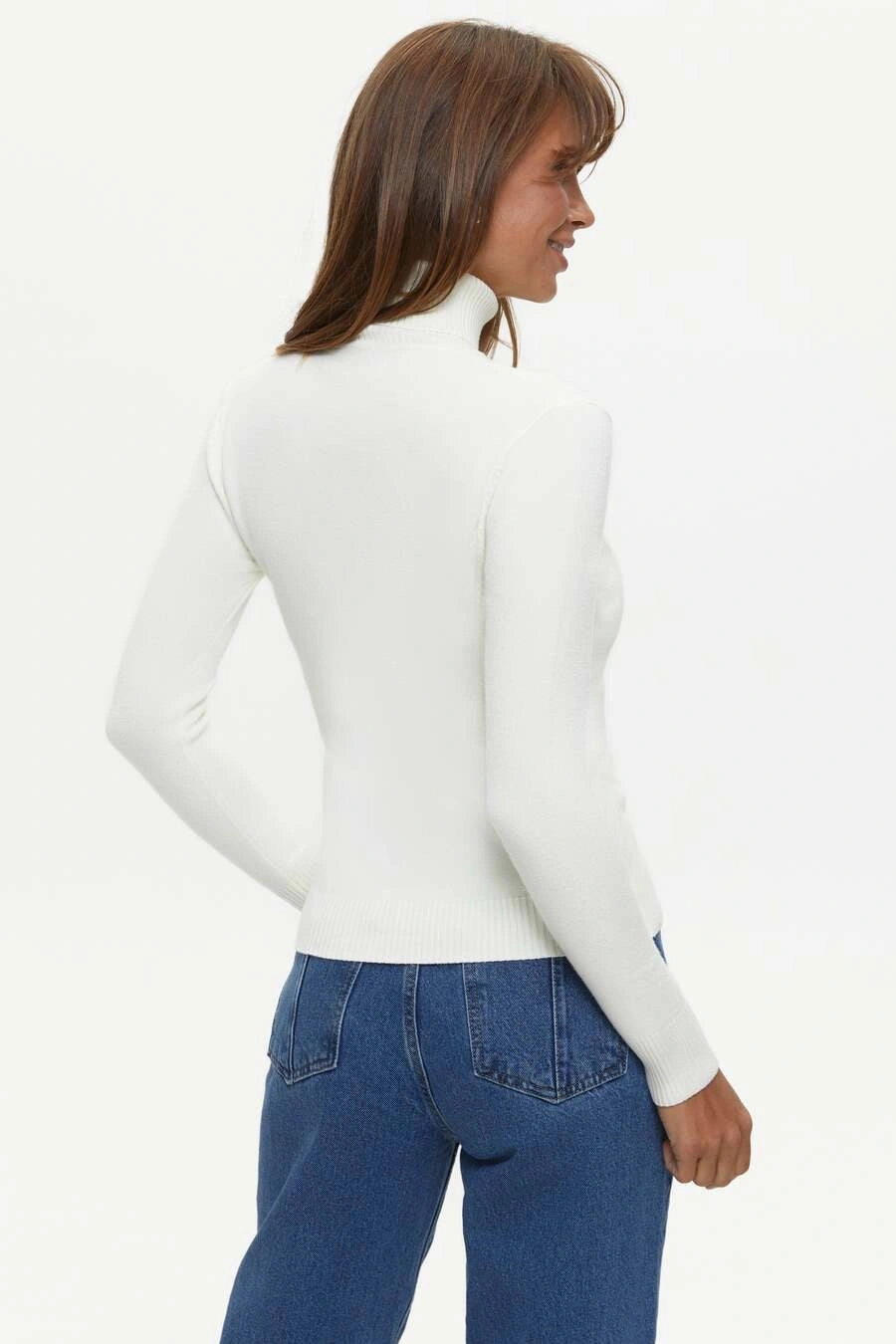 Cozy Knit Touch Milk Basic Knit Turtleneck Sweater