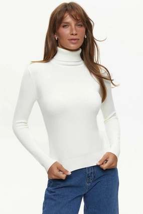 Functional Layers Milk Basic Knit Turtleneck Sweater