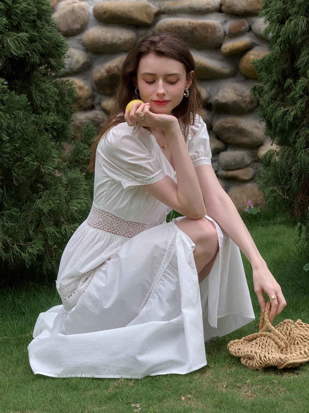 Essential Tee PillingResistant ??Final Sale??Ember V-Neck Hollow 100% Cotton Dress