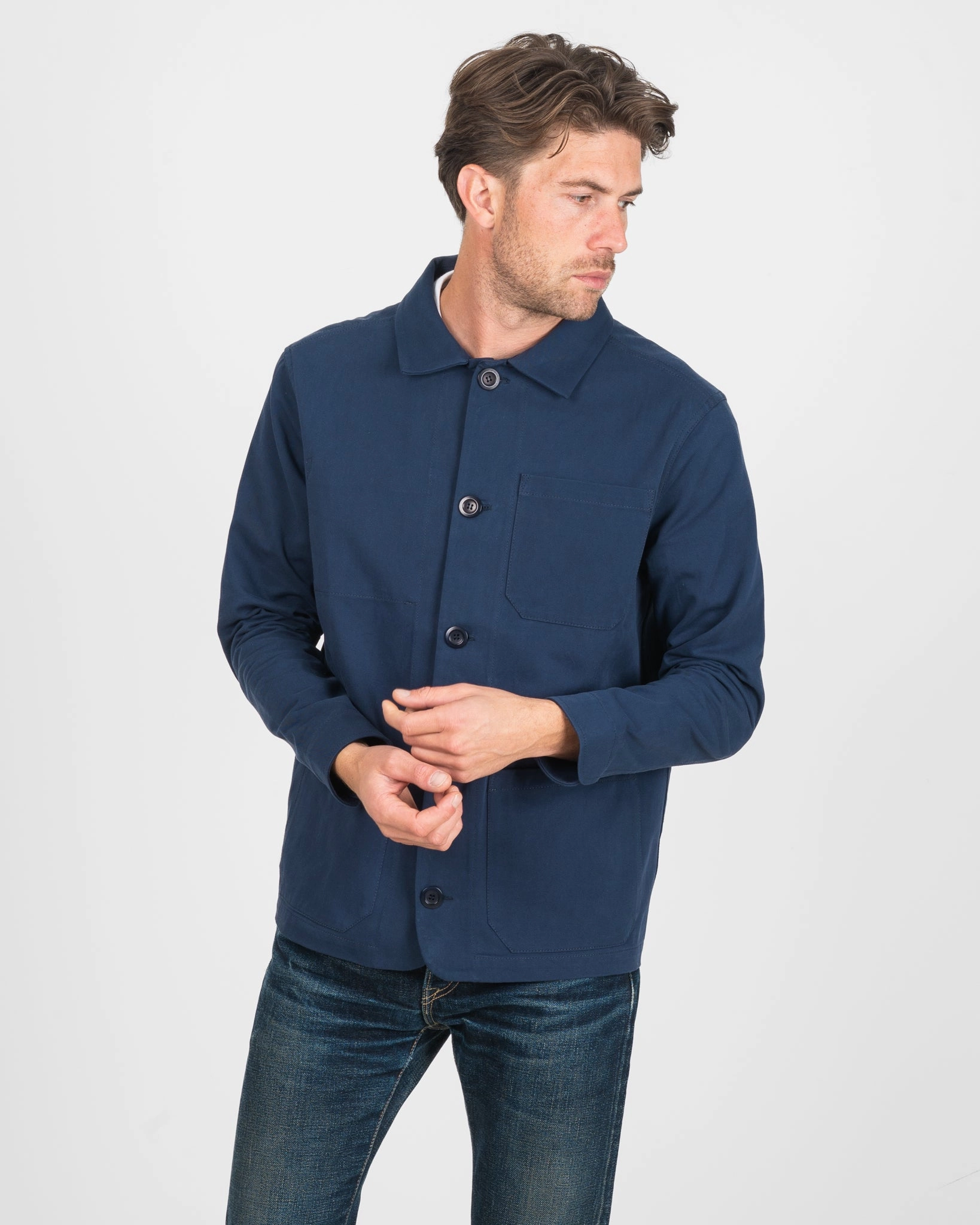 Lightweight insulation STF 8oz Brushed Twill Chore Jacket - Navy