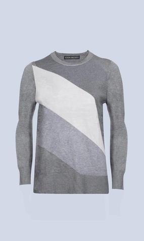 TRI COLOR LUREX KNIT TOP Knit Look Quick Dry Weave