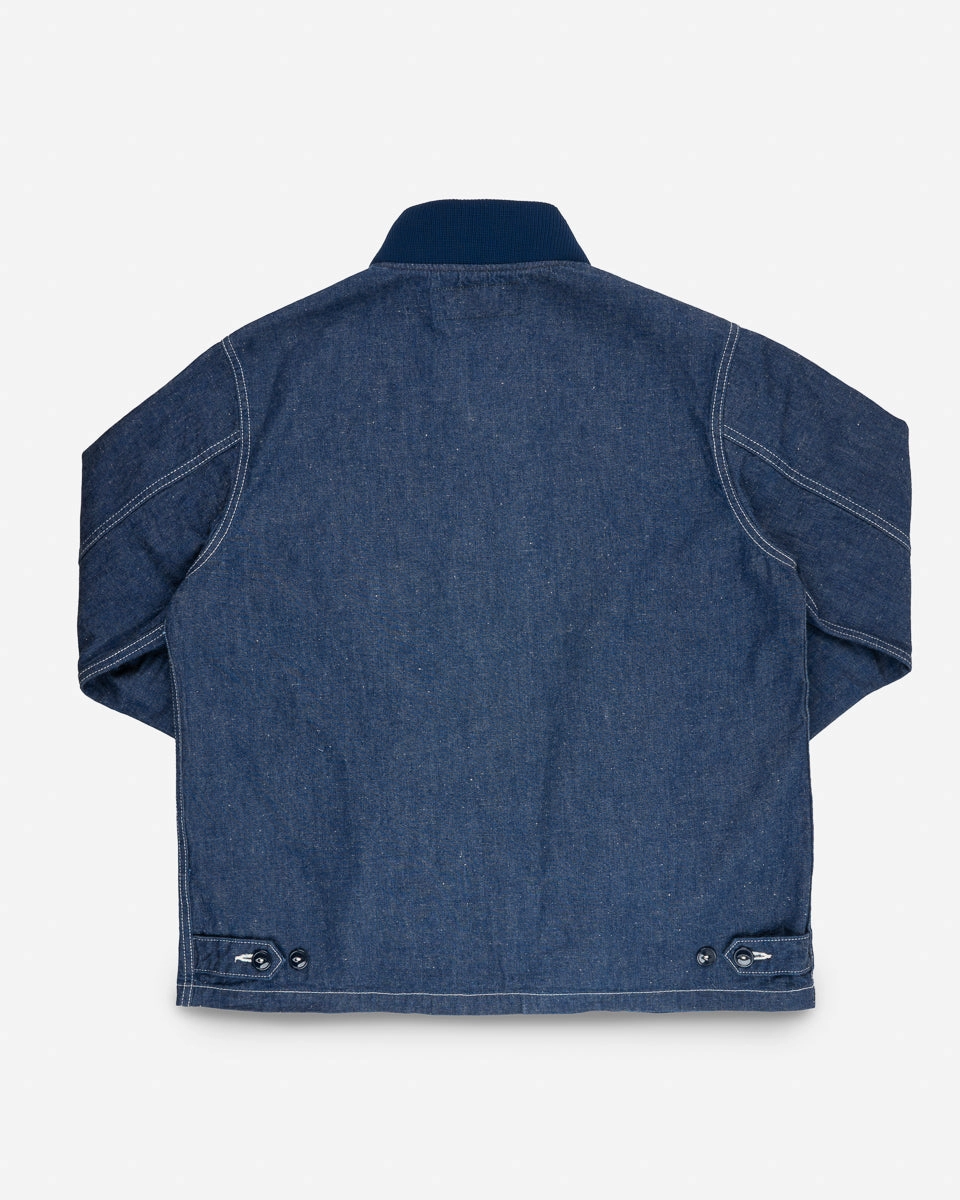 Daywear Staple Temperature Regulating Fabric 10oz Nep Denim Windbreaker - Indigo