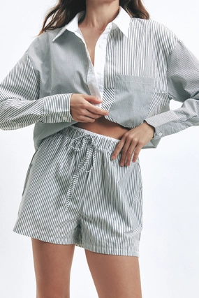 Warm Day Striped Shorts with Pockets