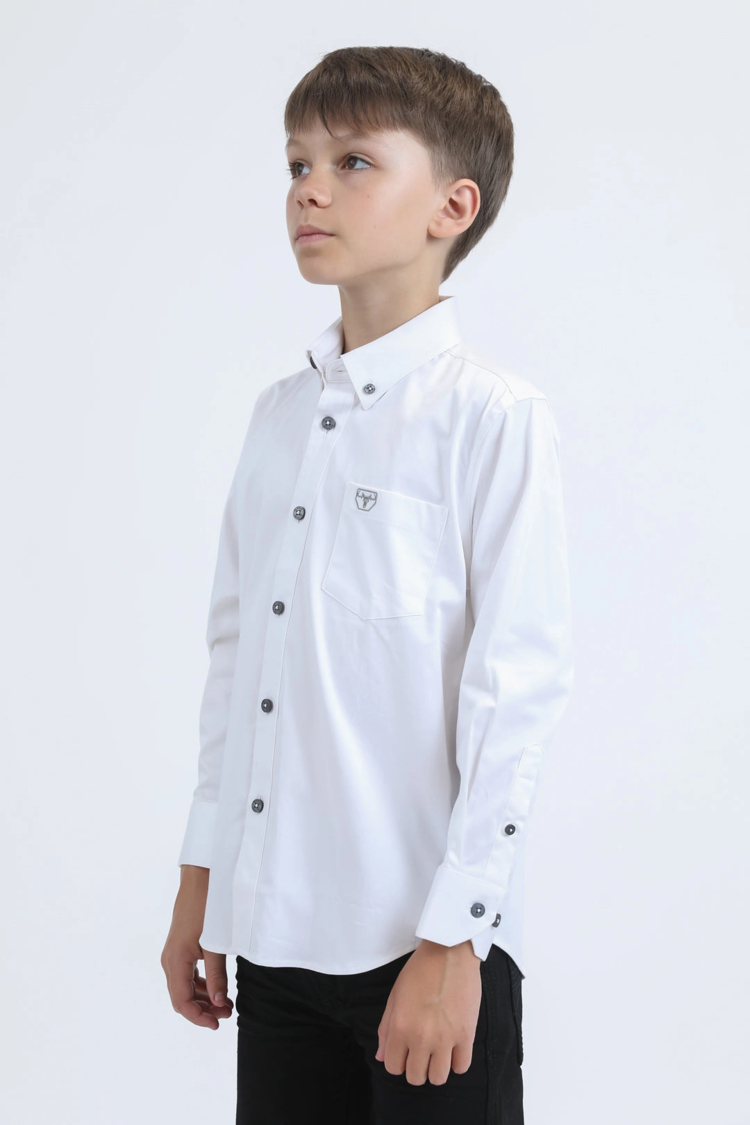 networking event Abrasion Resistant Edging Kid??s Single Pocket Logo Modern Fit Stretch White Dress Shirt