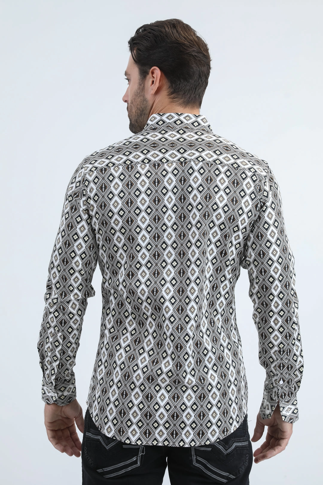 Zip Front Everyday Comfort Mens Satin Cotton/Spandex Modern Fit Long Sleeve White Shirt