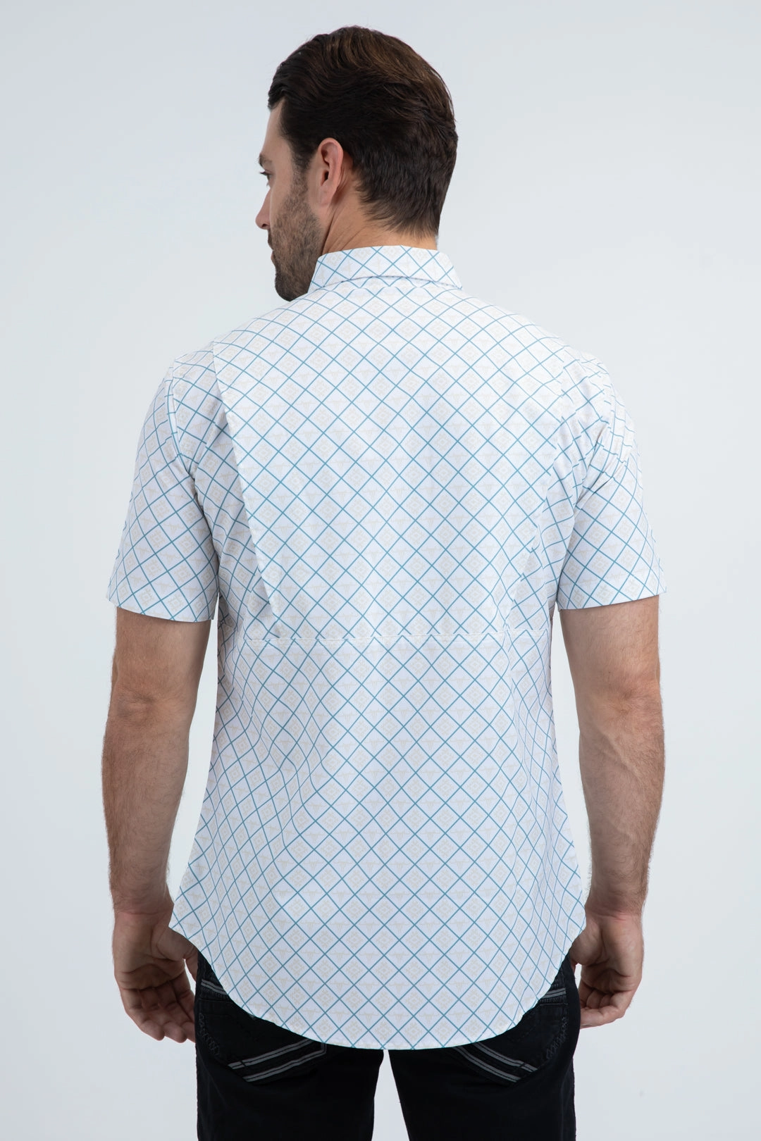 Non Chafe Seams Mens Performance Classic Fit Short Sleeve White Shirt