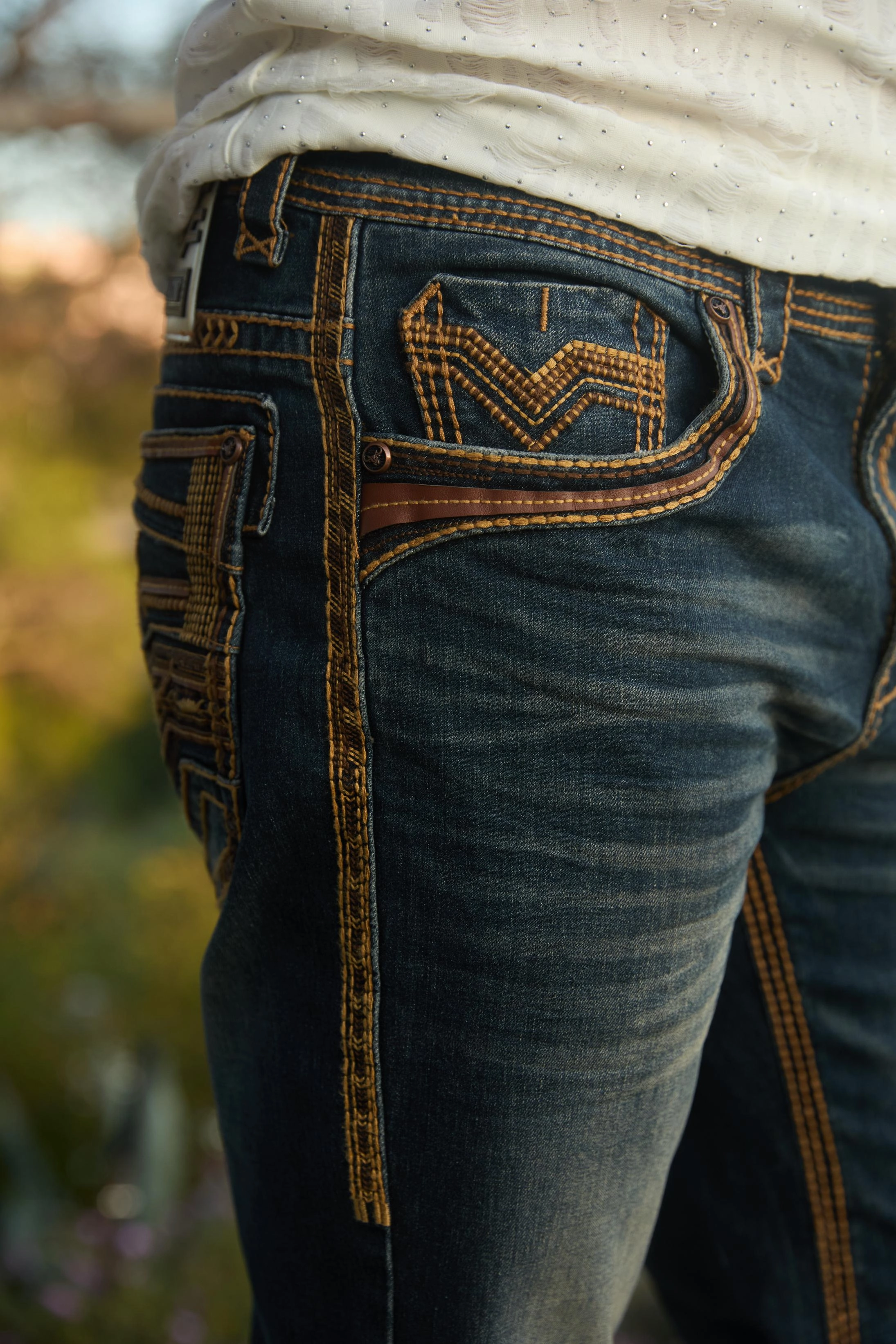 Date Night Daily Wear Holt Men's Dark Stone Slim Boot Cut Jeans