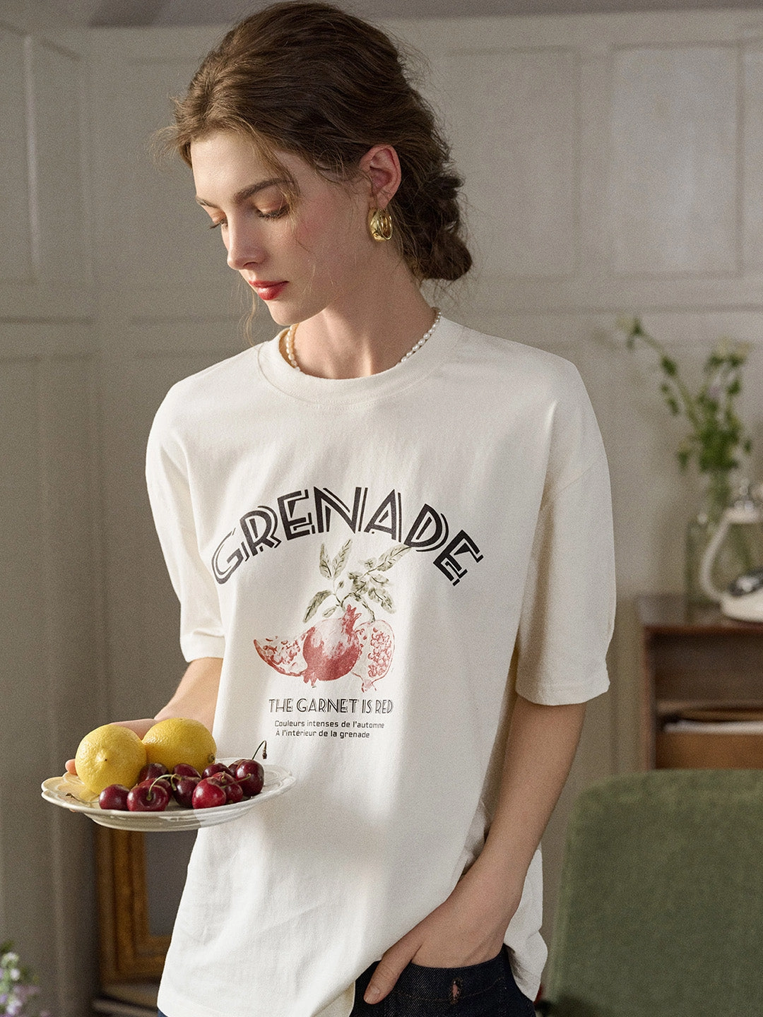 ??Final Sale??Kensley Round Neck Pattern T-shirt World Tone