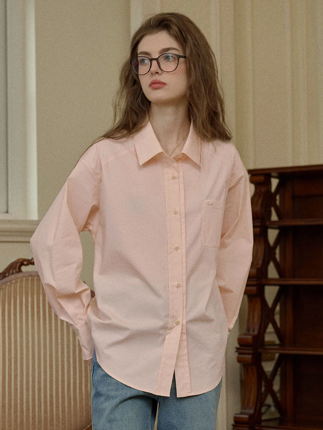 Alana Classic Lapel Pocket Shirt Soft Inner Lining Soft Fabric