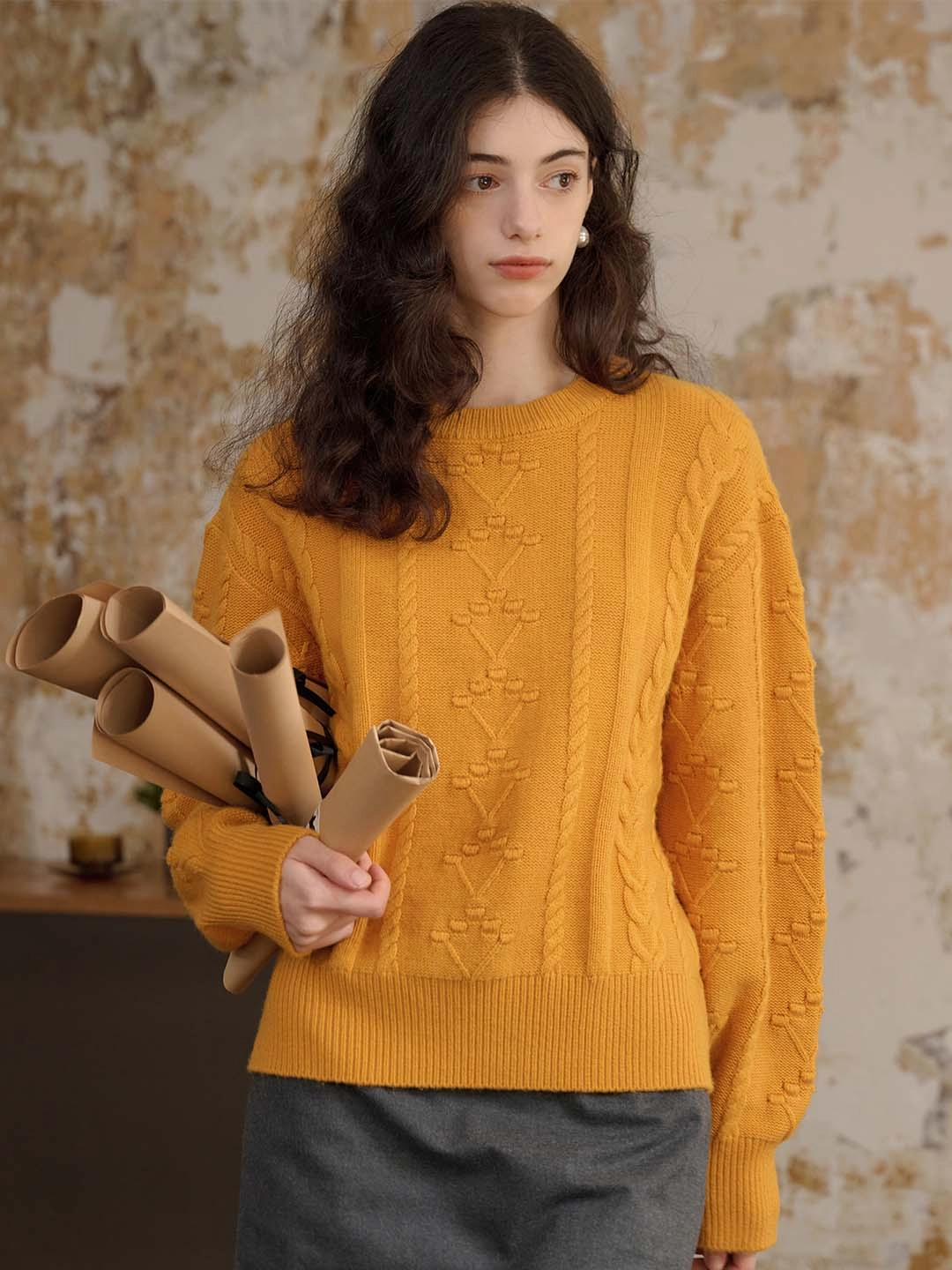 Timeless Dress ??Flash Sale??Leah Solid Cable Knit Drop Shoulder Sweater