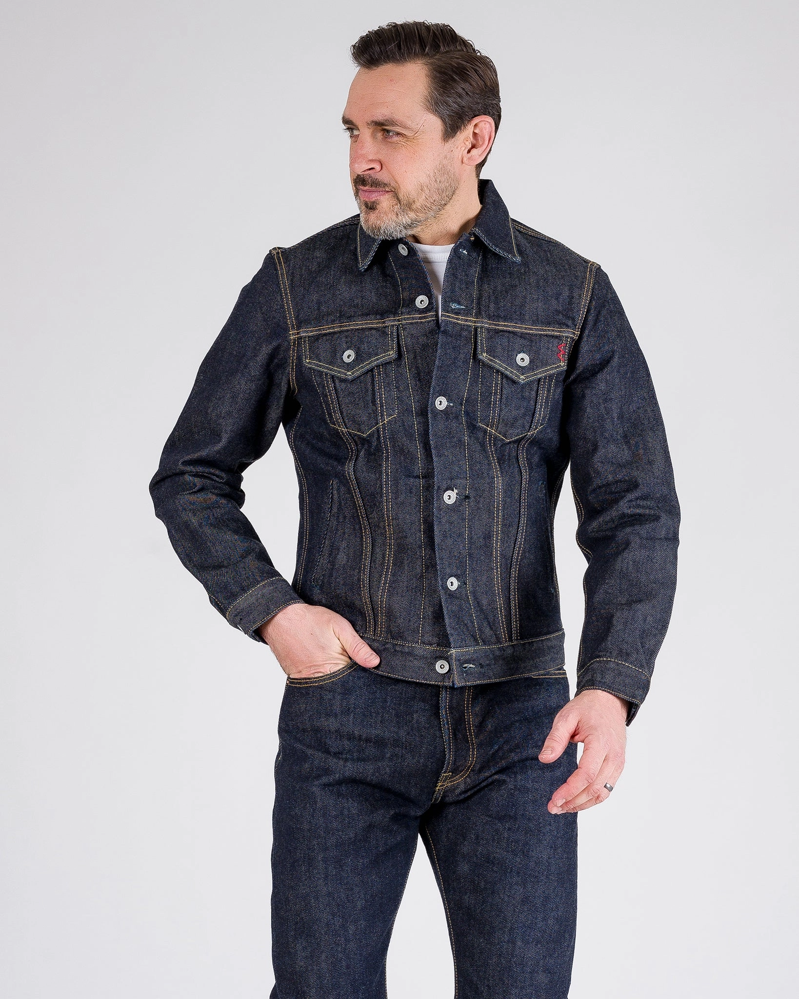 21oz Selvedge Denim Modified Type III Jacket - Indigo Elastic cuffs