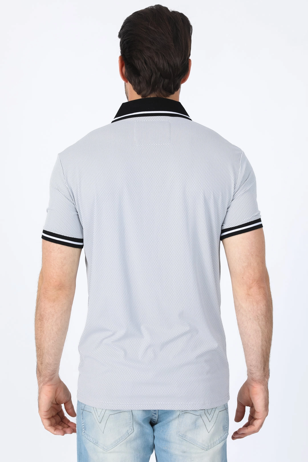 Mens Modern Fit Stretch Cotton White Polo Sporty Vibe Casual Design