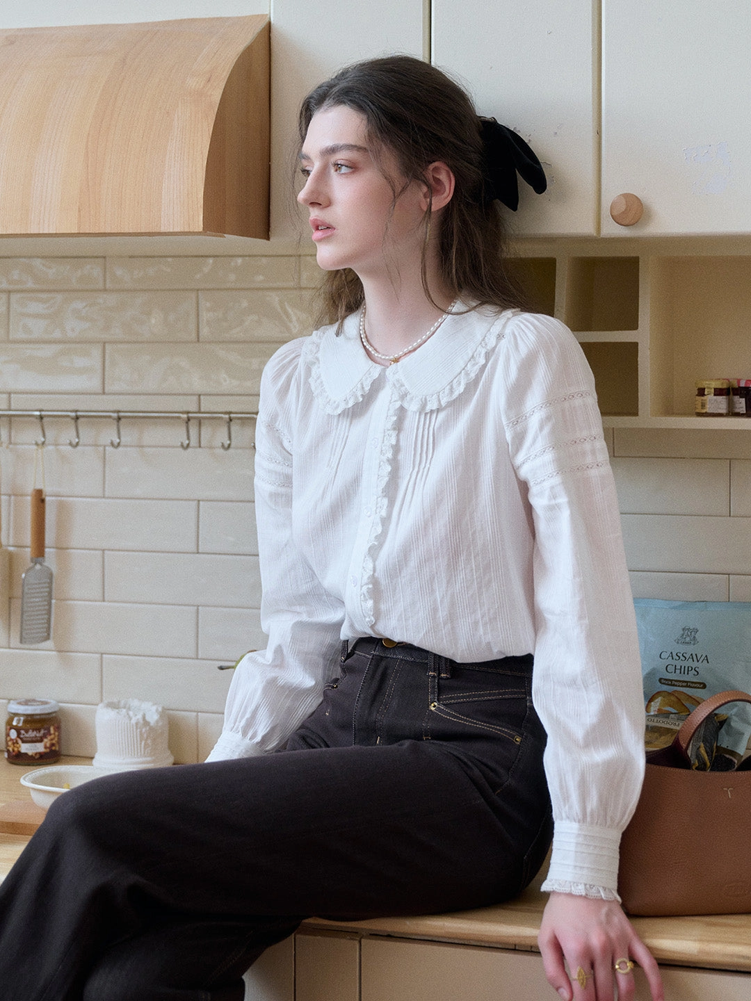 Statement Wear Maliyah Peter Pan Collar 100% Cotton Blouse