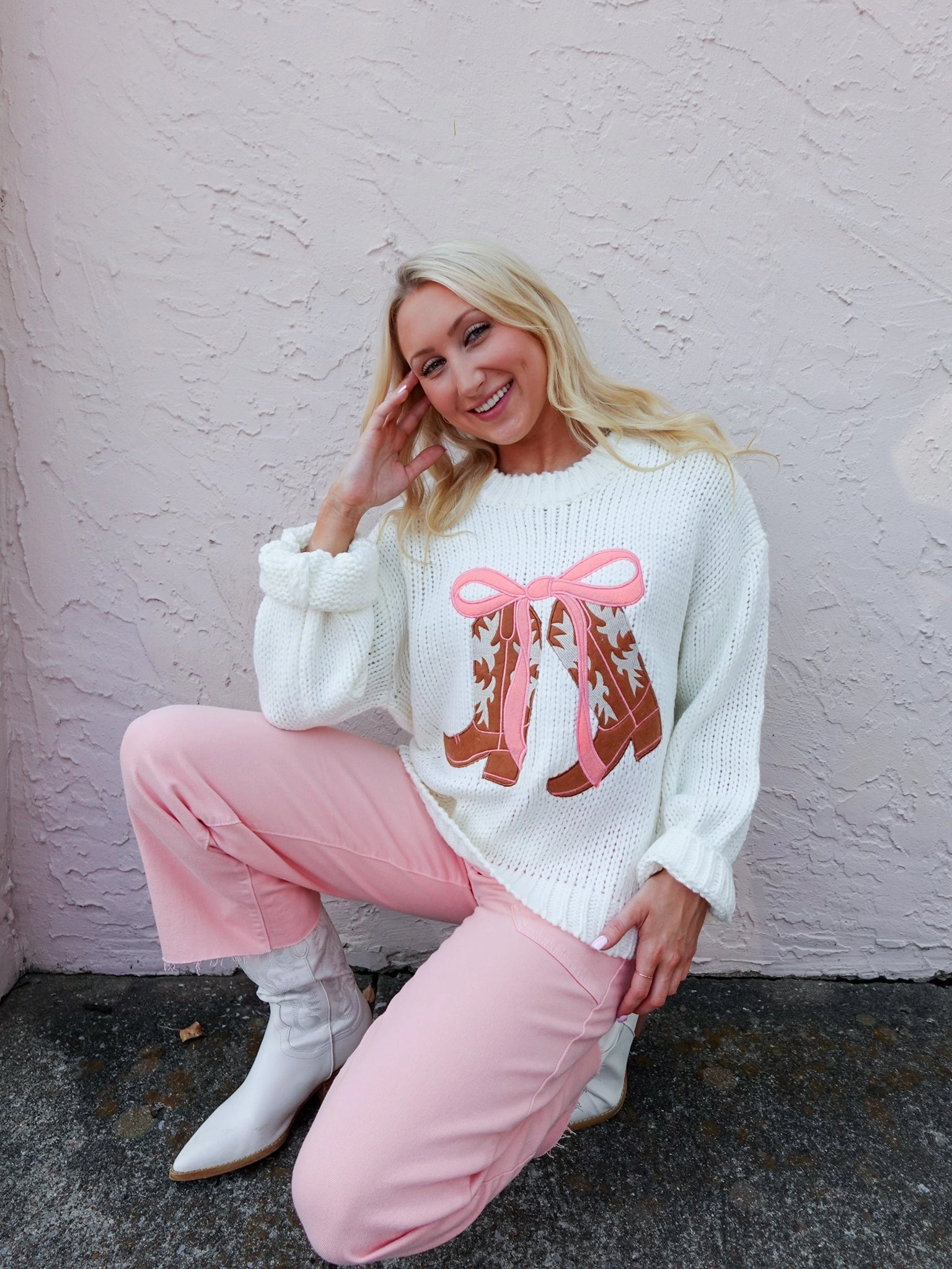 Round Up Boots Sweater Premium Cotton Blend