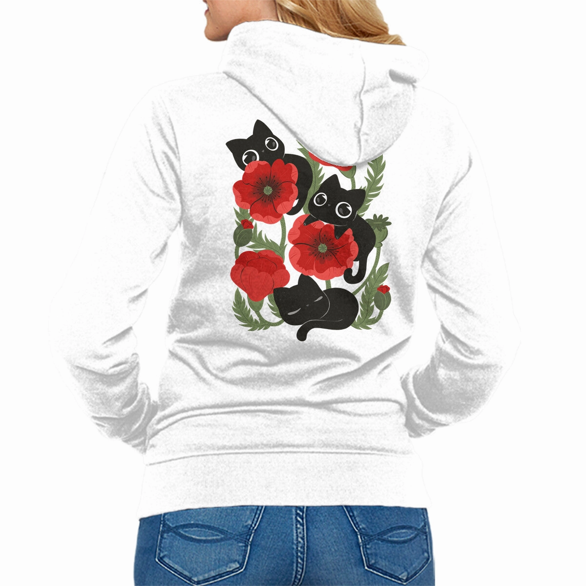 Trendy Wearable Modern Active Poppies And Black Kitties