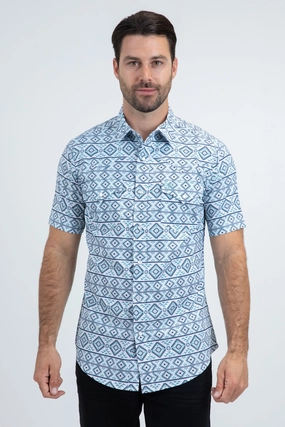 Men's Performance Western Short Sleeve White Shirt Chill Comfort