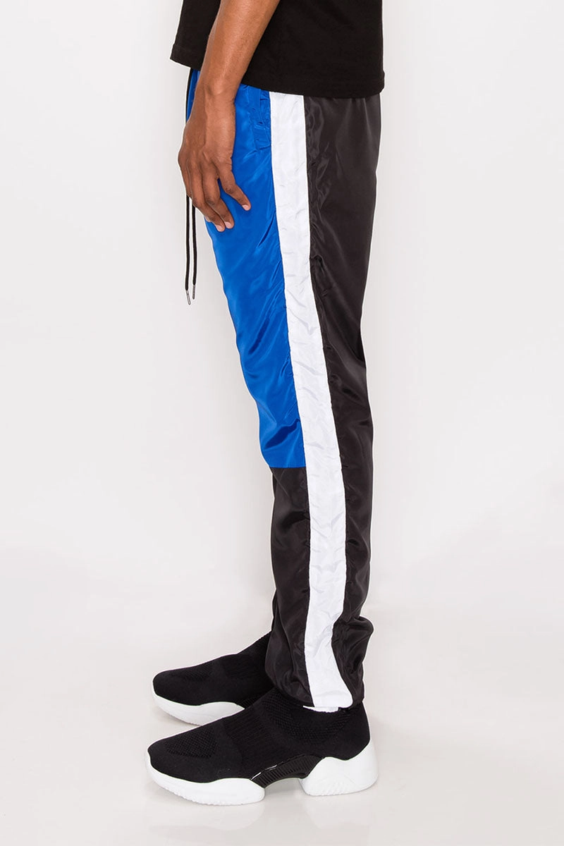 Group Mood Tri Color Windbreaker Track Pants - Royal Blue