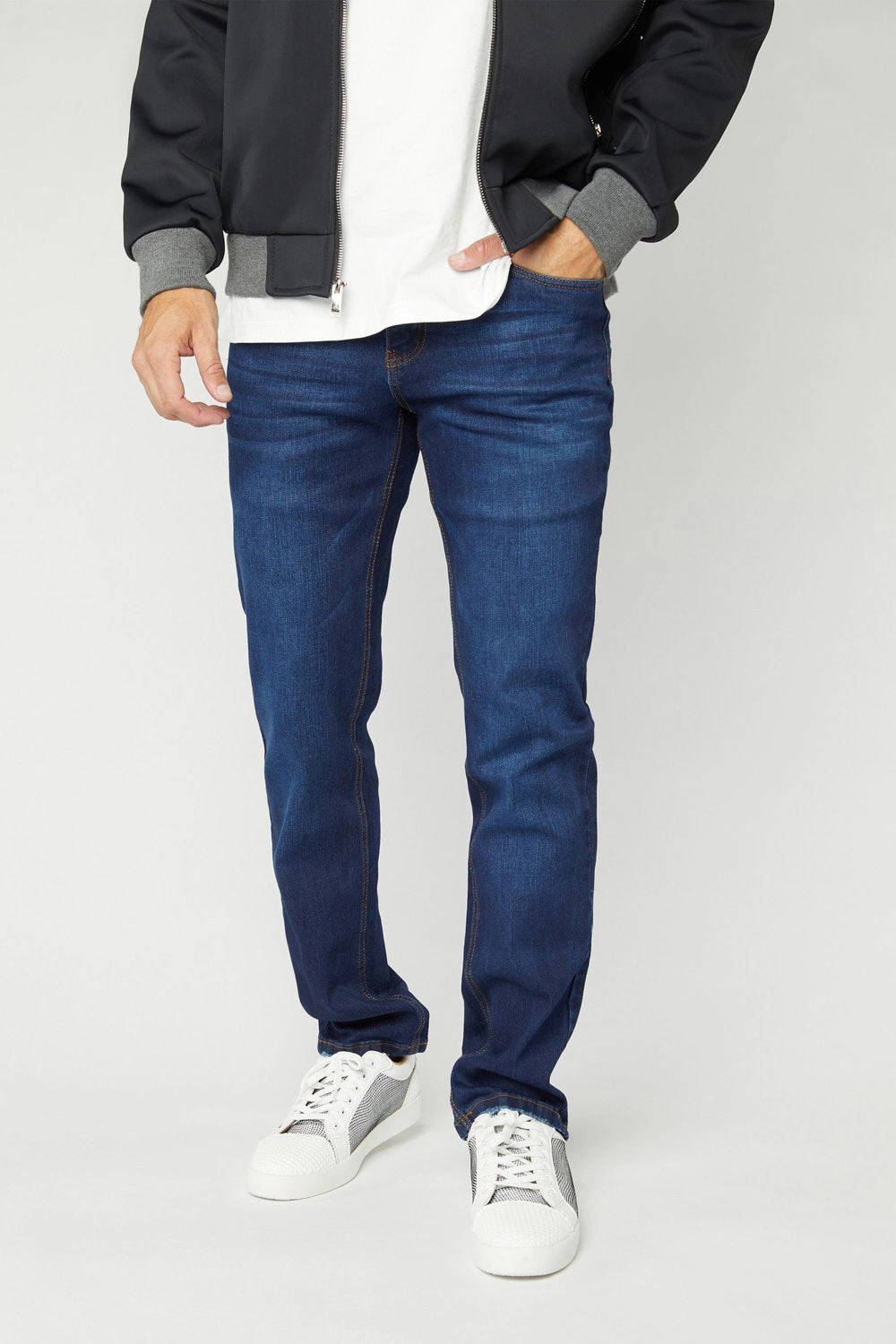 Everyday Shopping Day Festival Outfit Professional Wear Pax Men's Dk Blue Slim Stretch Jeans