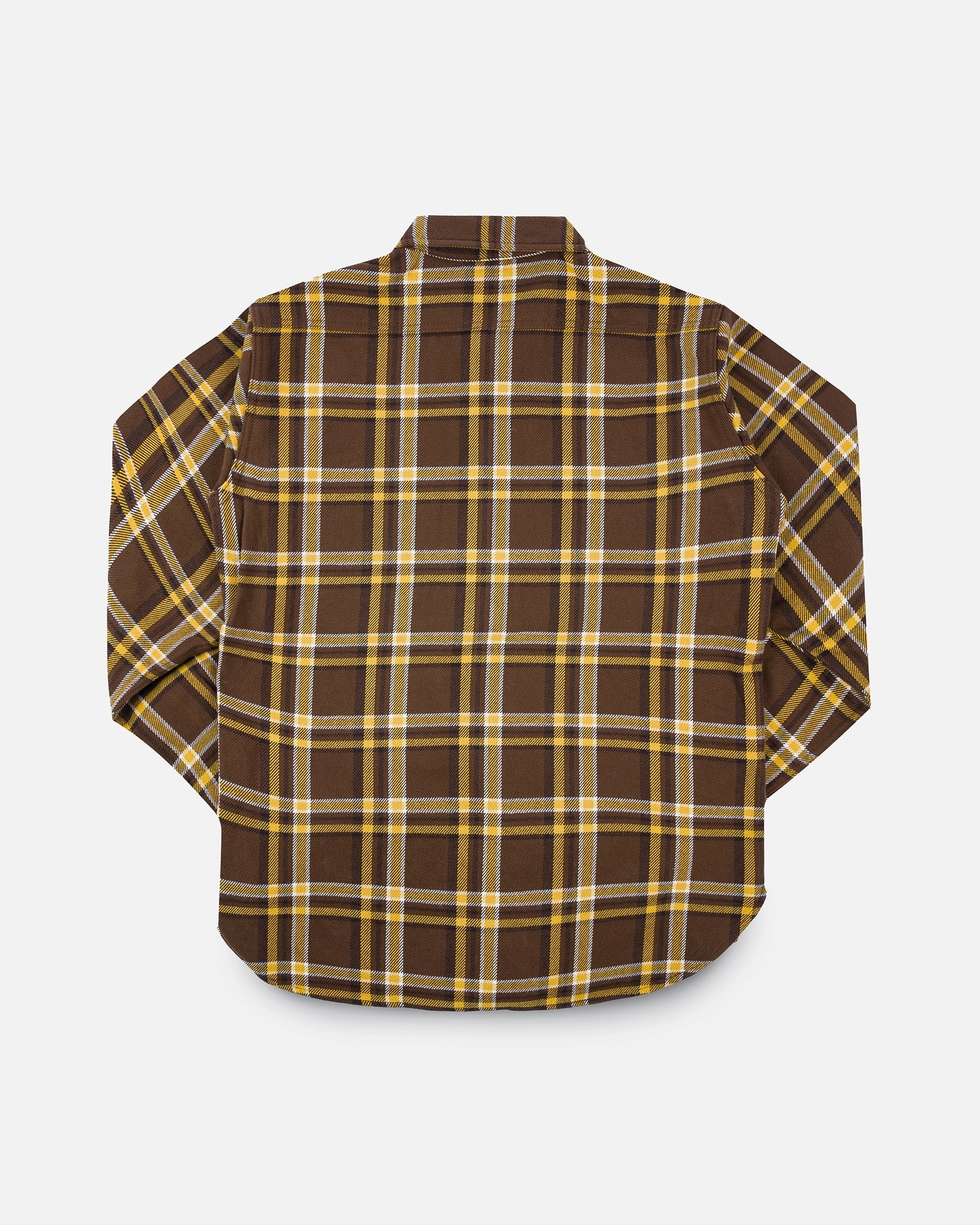 Ultra Heavy Flannel Crazy Check Work Shirt - Brown Breathable mesh lining Flexible Fabric Blend
