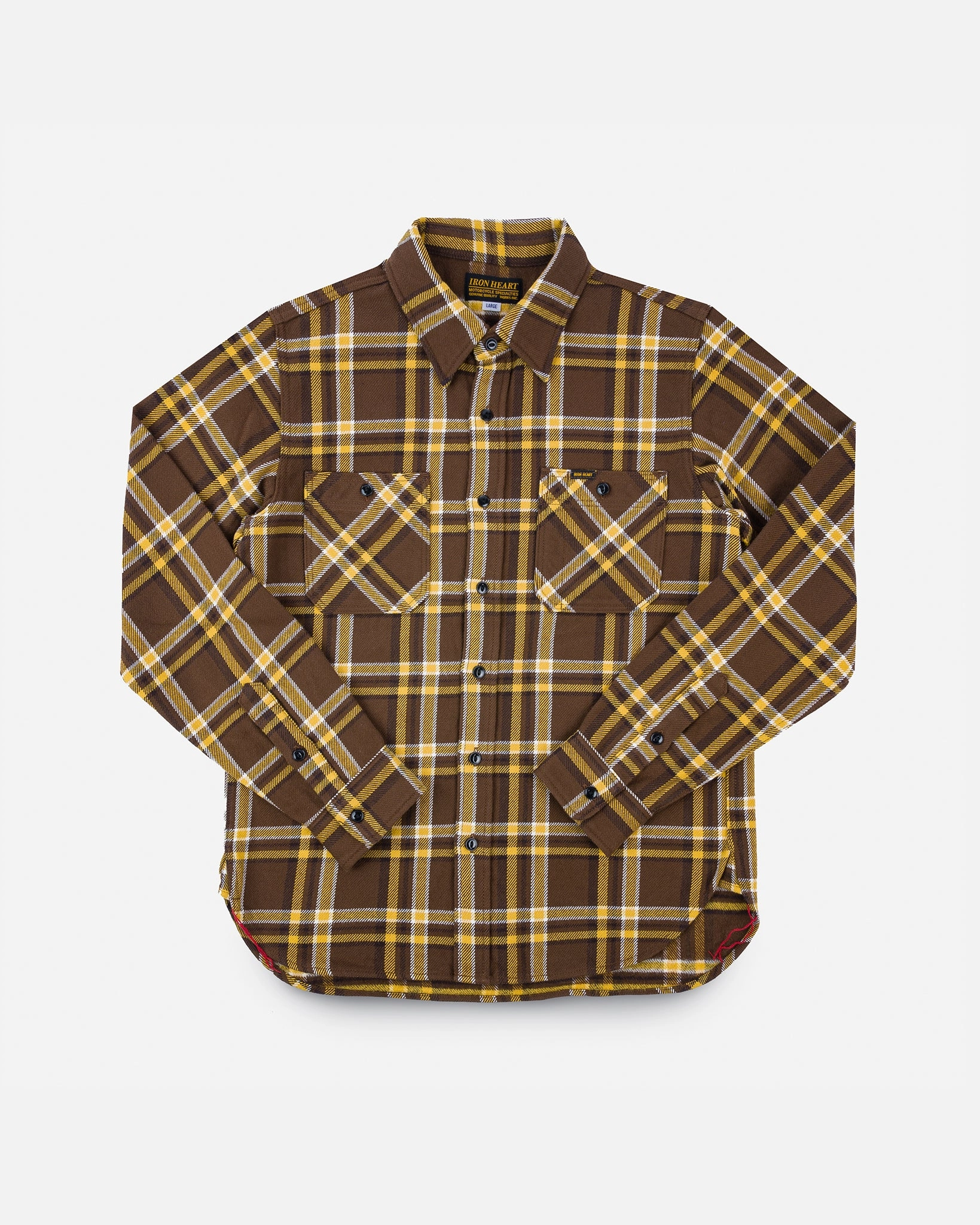 StaticResistant Ultra Heavy Flannel Crazy Check Work Shirt - Brown