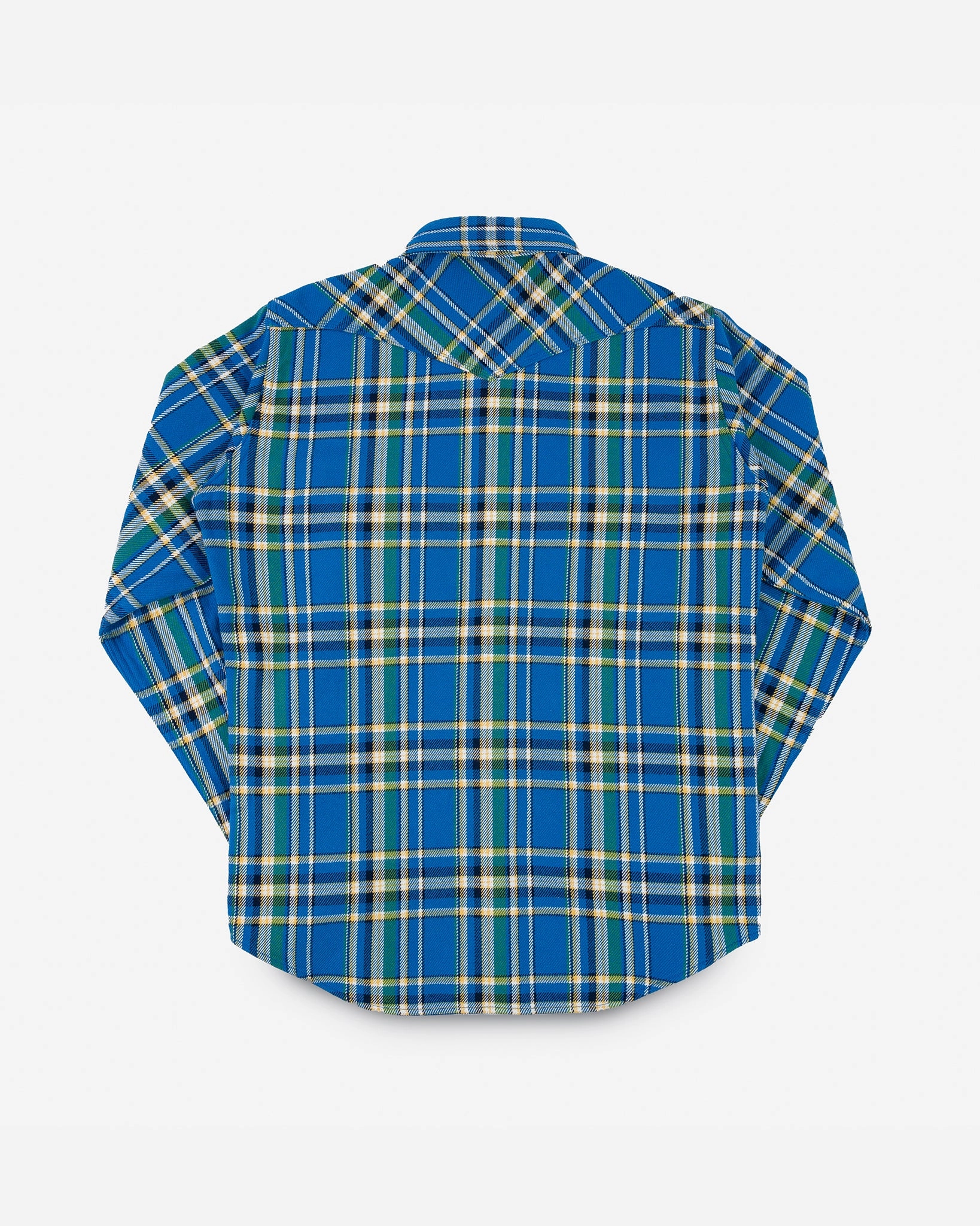 Fame Glow Ultra Heavy Flannel Tartan Check Western Shirt - Blue