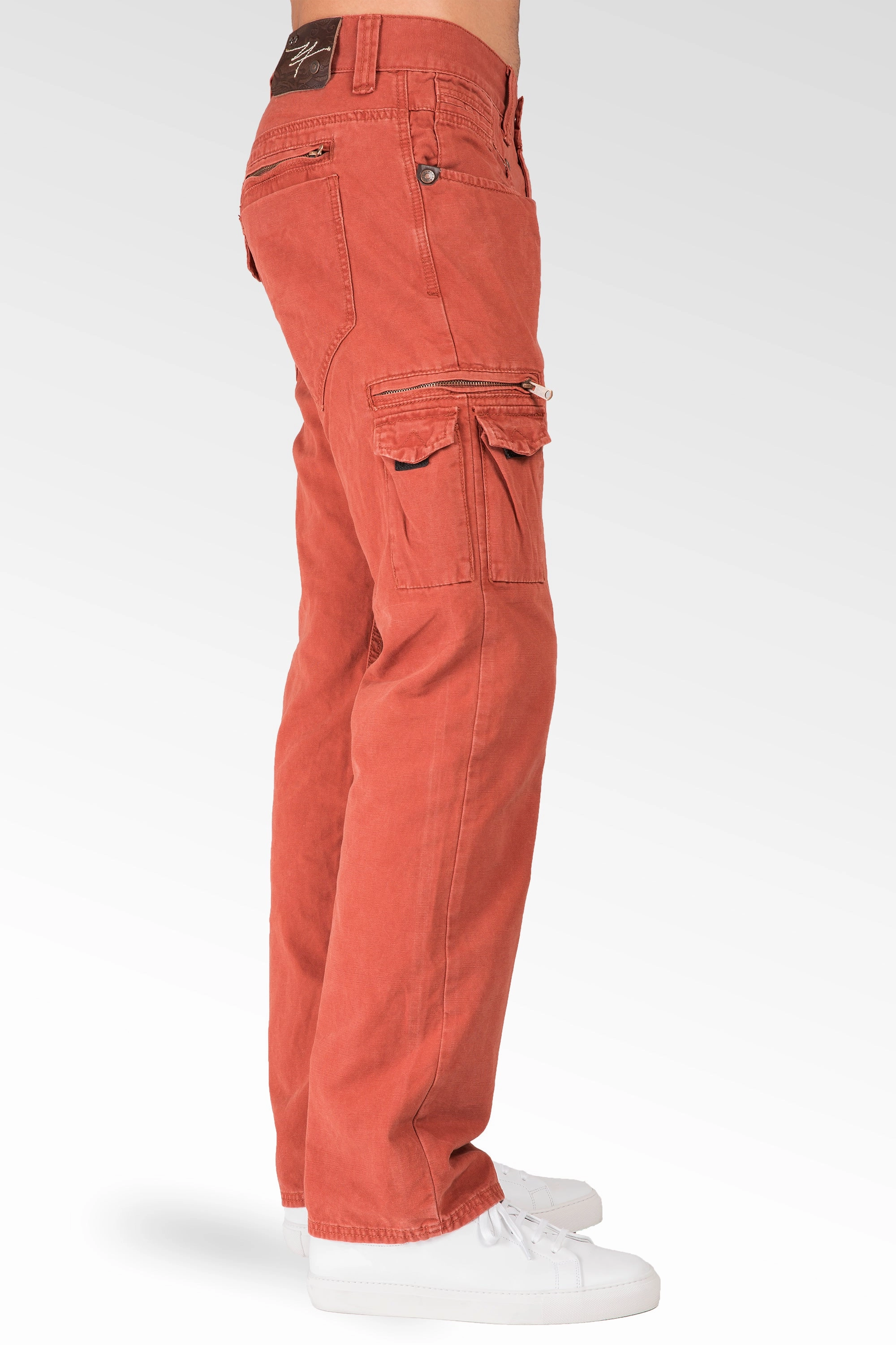 Desert Heat Light Wool Level 7 Men's BBQ Red Midrise Relaxed Fit Canvas Jeans Utility Cargo Pockets