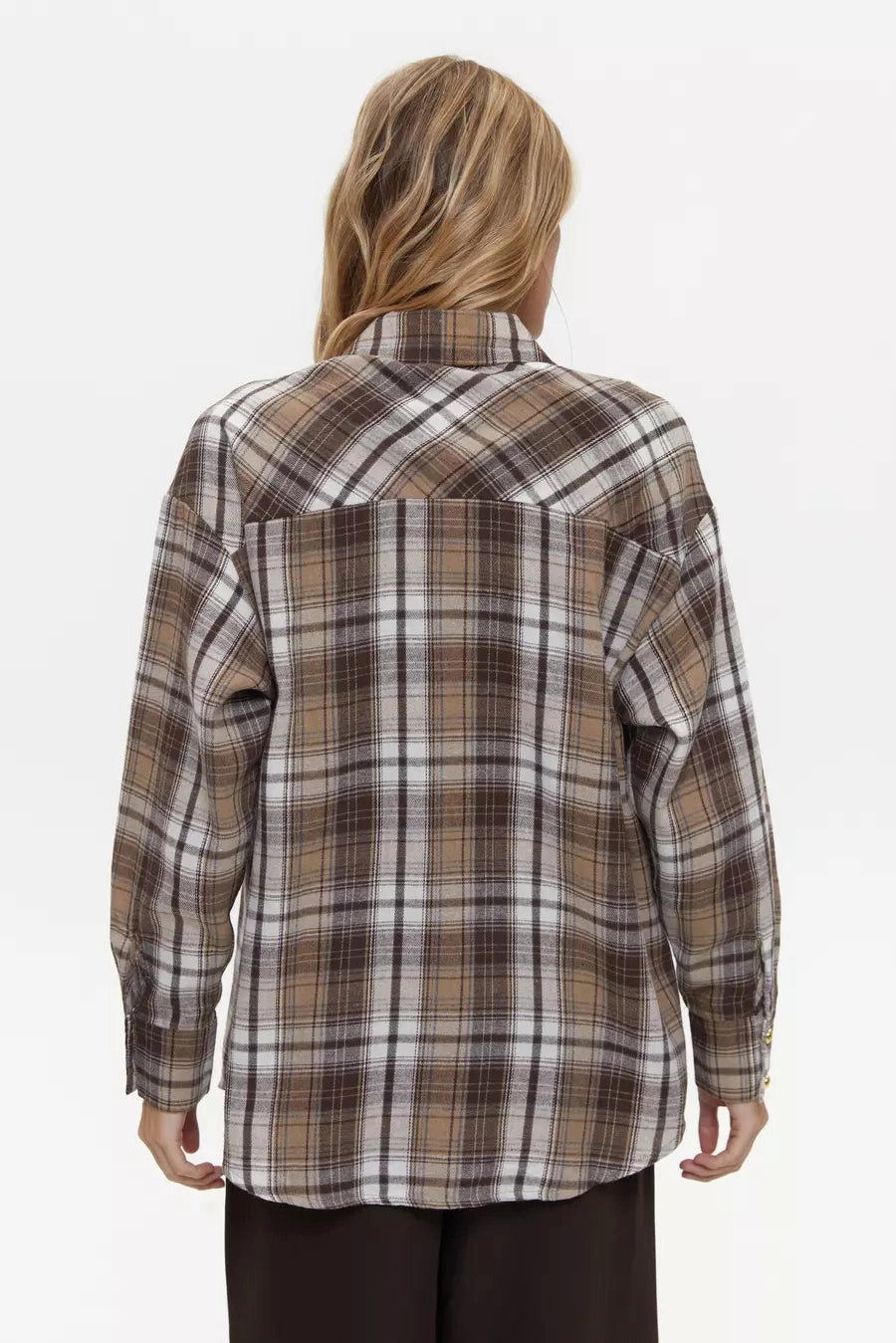 Checkered shirt in color brown Soft Touch Fabric Anti Odor Treatment