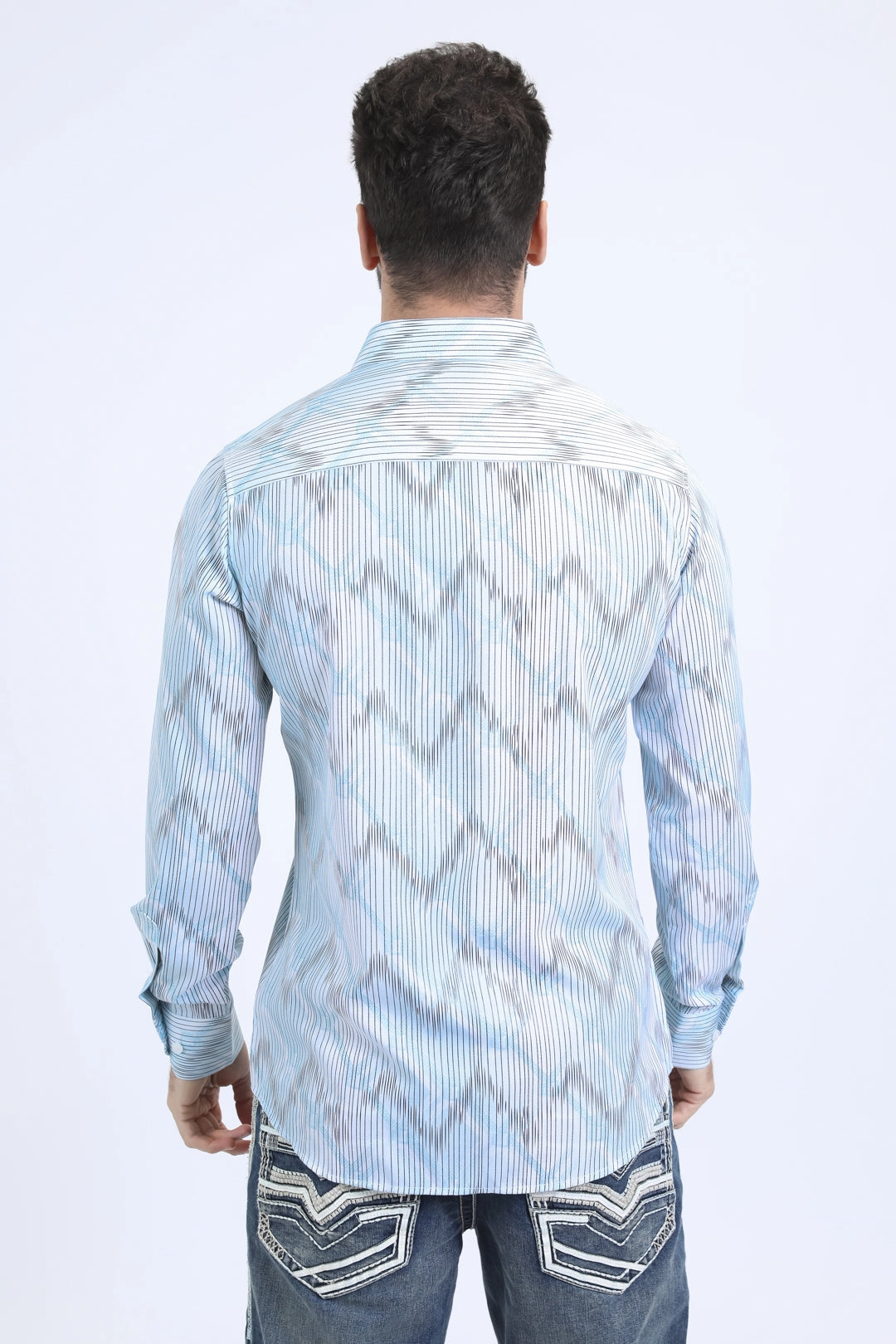 Mens Modern Fit Stretch Foil Fashion White Shirt Road Trip Ready