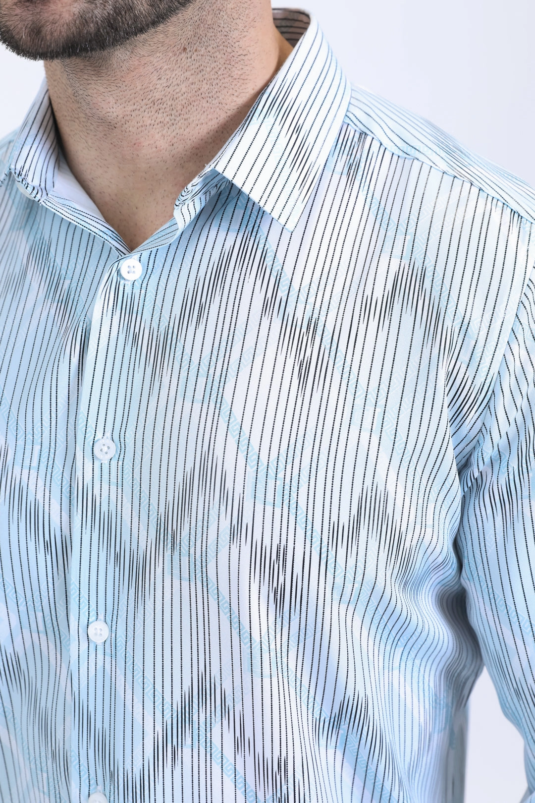 Day-To-Night Wear Mens Modern Fit Stretch Foil Fashion White Shirt