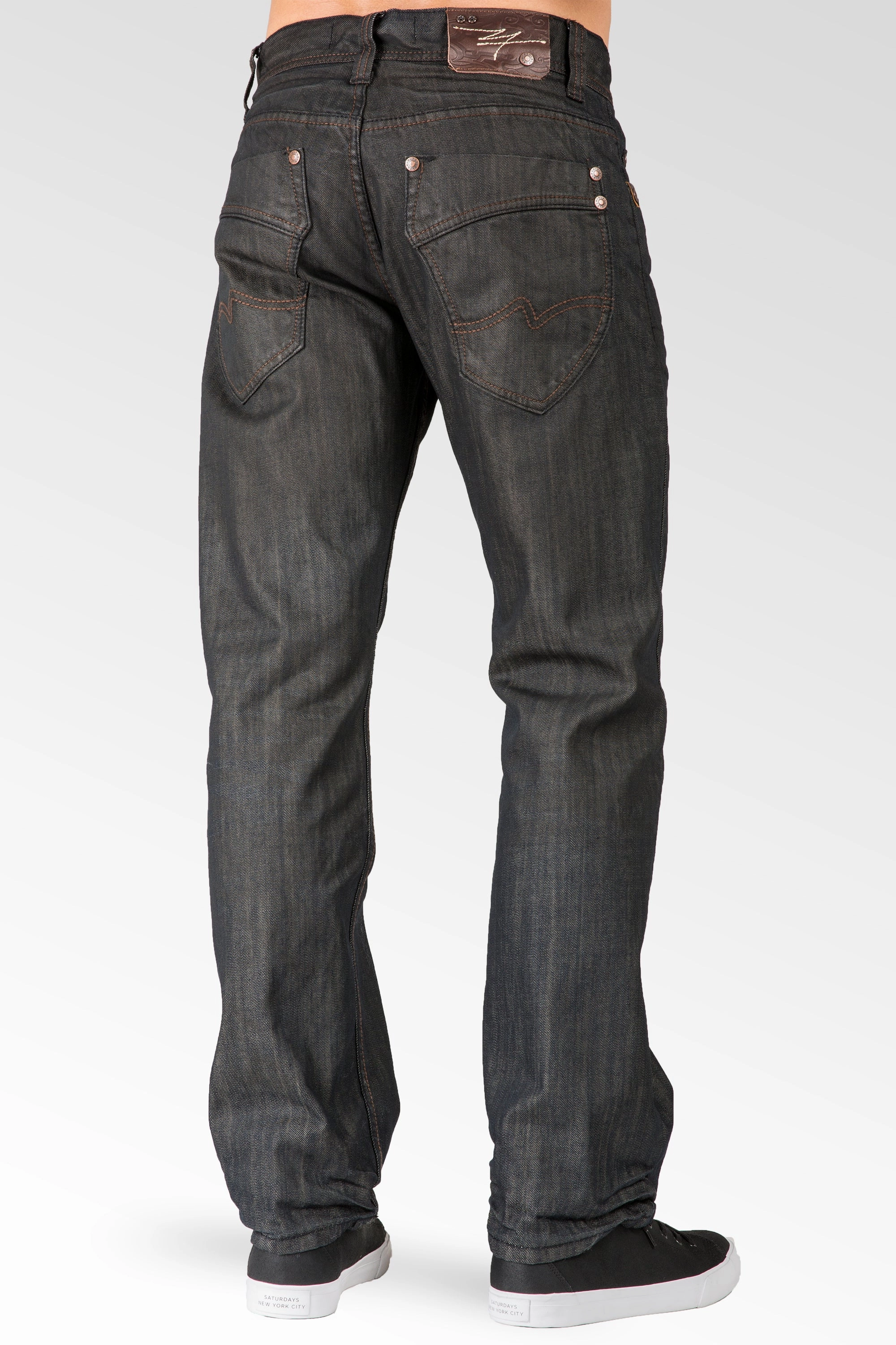 Stretch Ease Relaxed Straight Dirty Tinting Premium Denim Signature 5 Pocket Jeans Wrinkle Whiskering