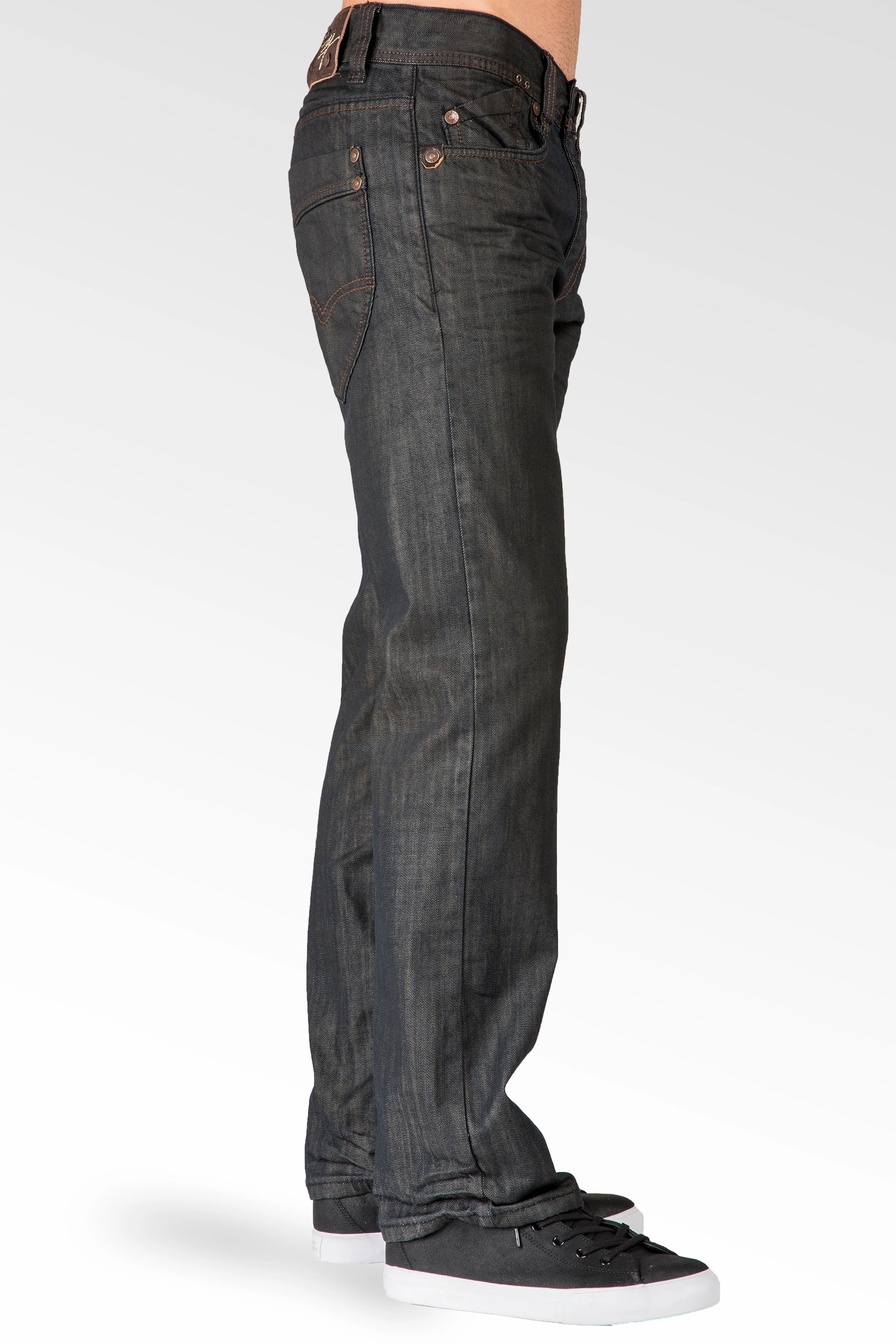 Relaxed Straight Dirty Tinting Premium Denim Signature 5 Pocket Jeans Wrinkle Whiskering ReflectiveDetails FadeResistantDye