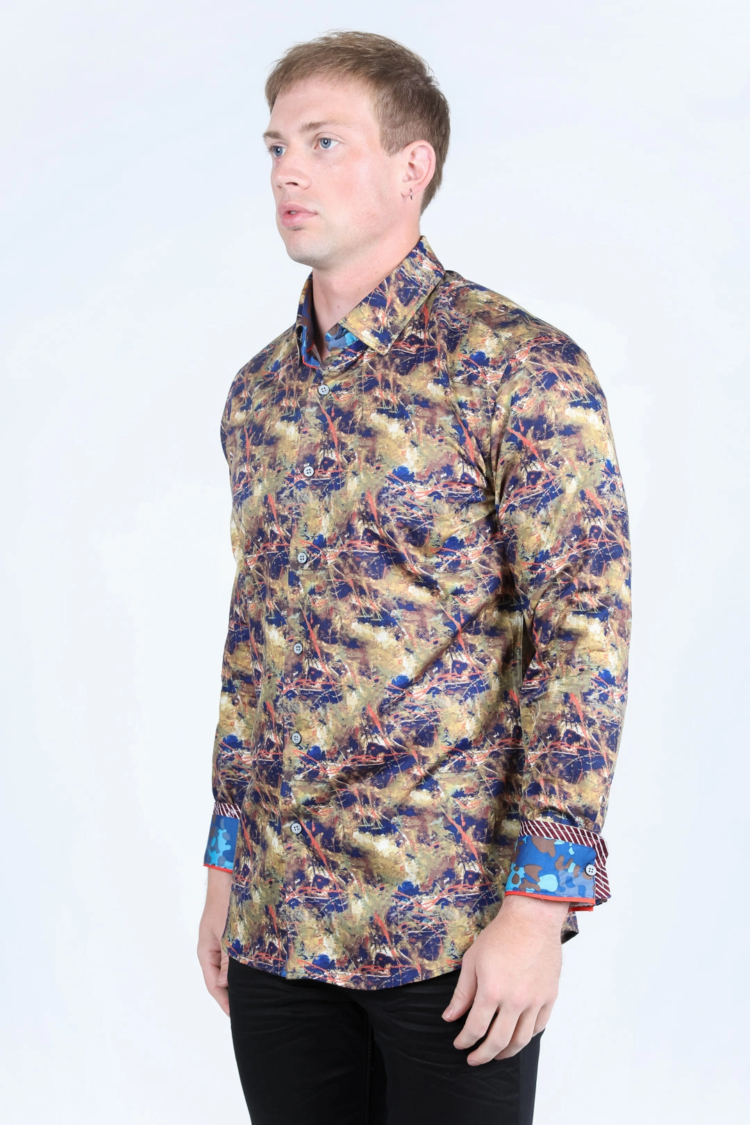 Satin Cotton/Spandex Long Sleeve Shirt Date night