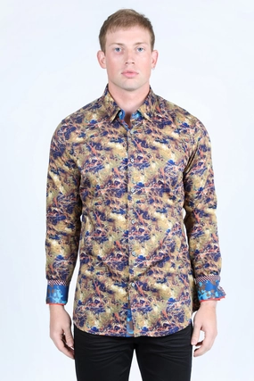 Satin Cotton/Spandex Long Sleeve Shirt Organic Cotton Layered Sleeve Cuffs