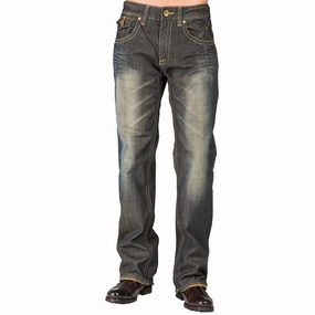 Relaxed Bootcut Dark Tinted Premium Denim Jeans Zipper Trim & Utility Back Pocket Timeless Wear