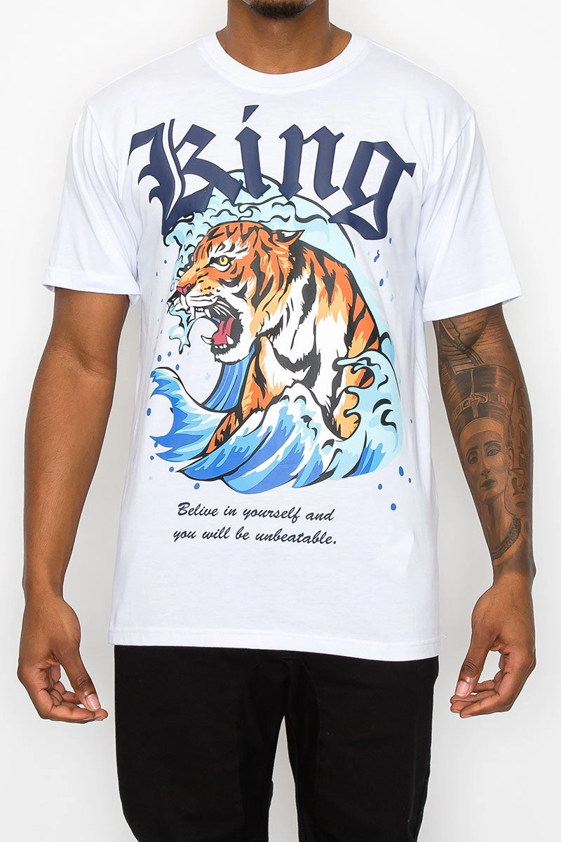 Wave Tiger King T-Shirts Bohemian style