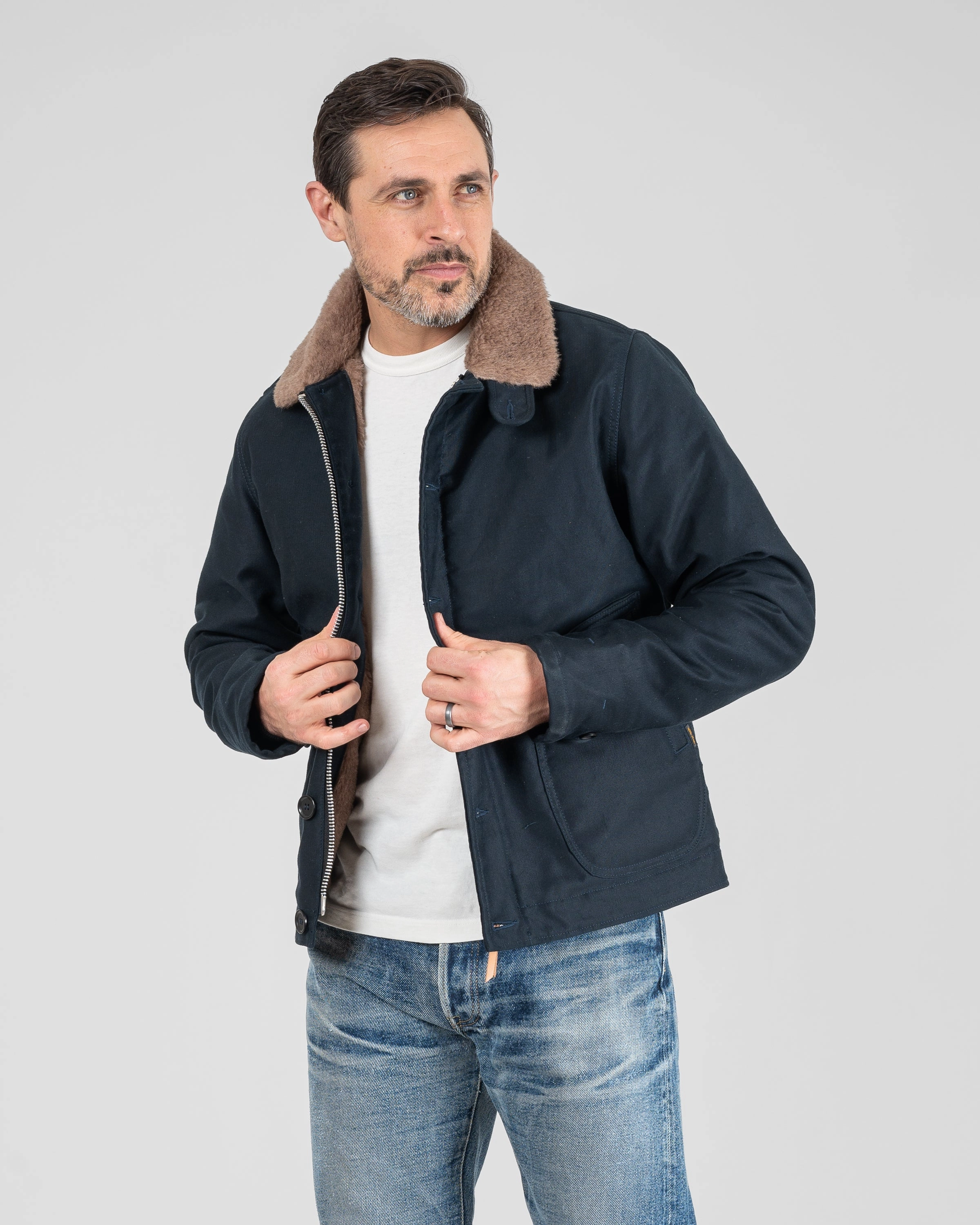 Whipcord N1 Deck Jacket - Navy Quiet Charm