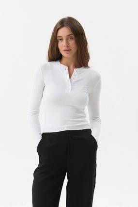 Metropolitan area White longsleeve with buttons