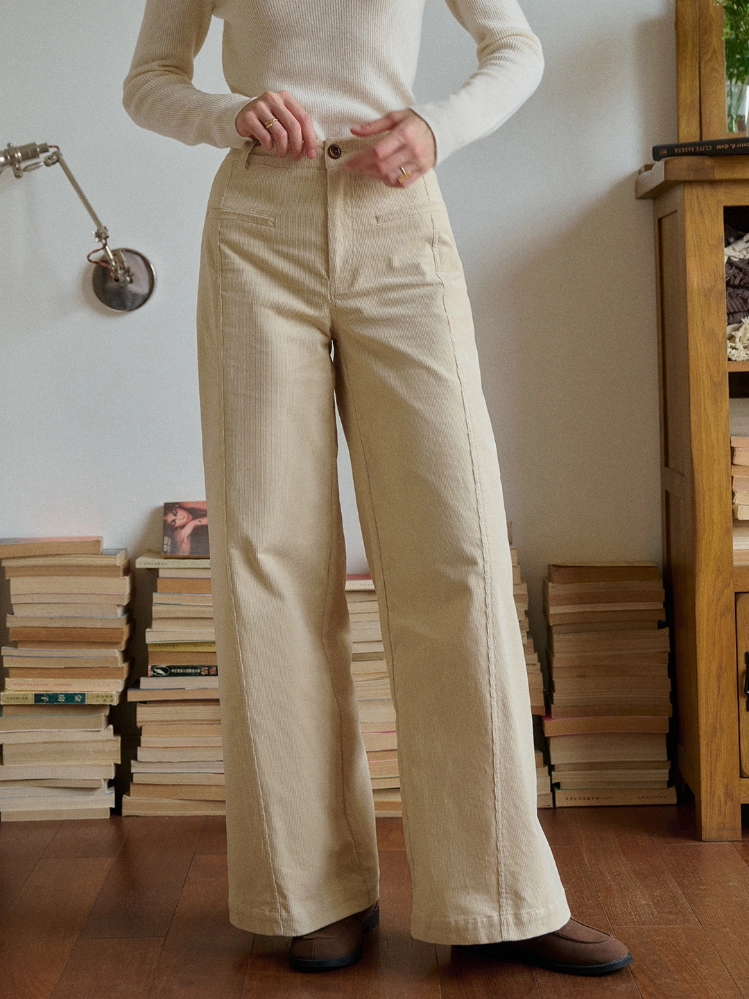 Winnie Straight Cotton Trousers River Flow
